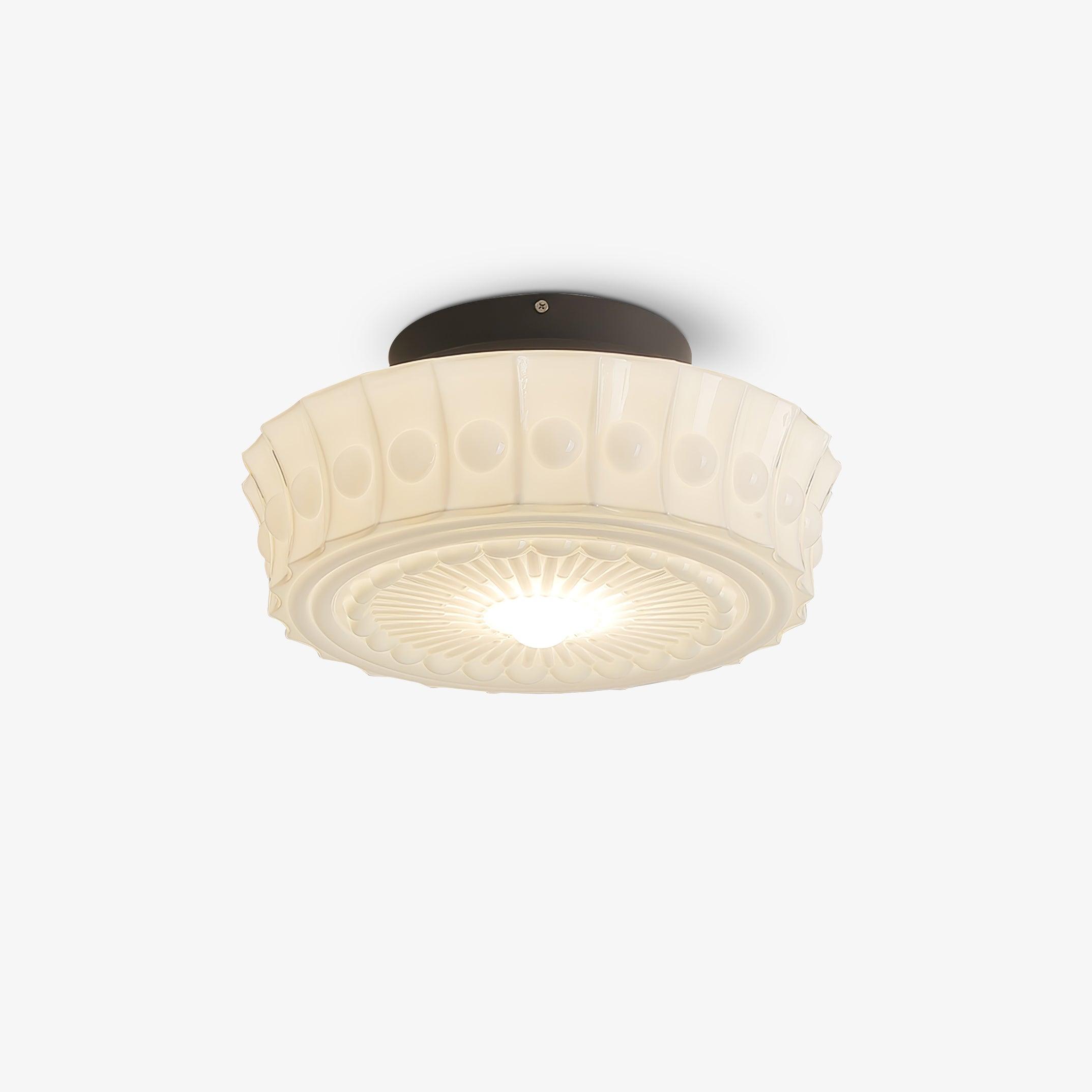 Solara Deckenleuchte Weiß Glas Floral-Letslighting