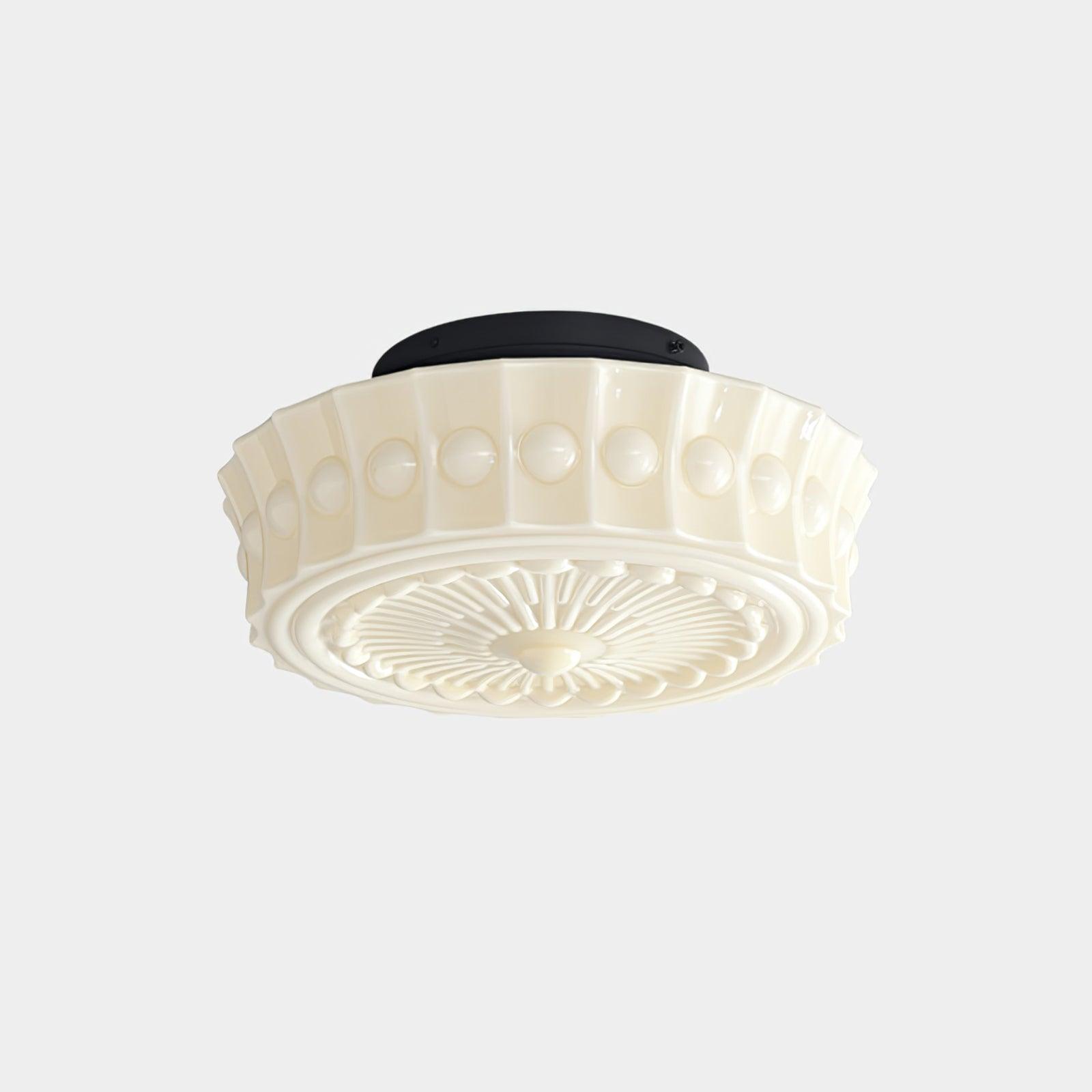 Solara Deckenleuchte Weiß Glas Floral-Letslighting