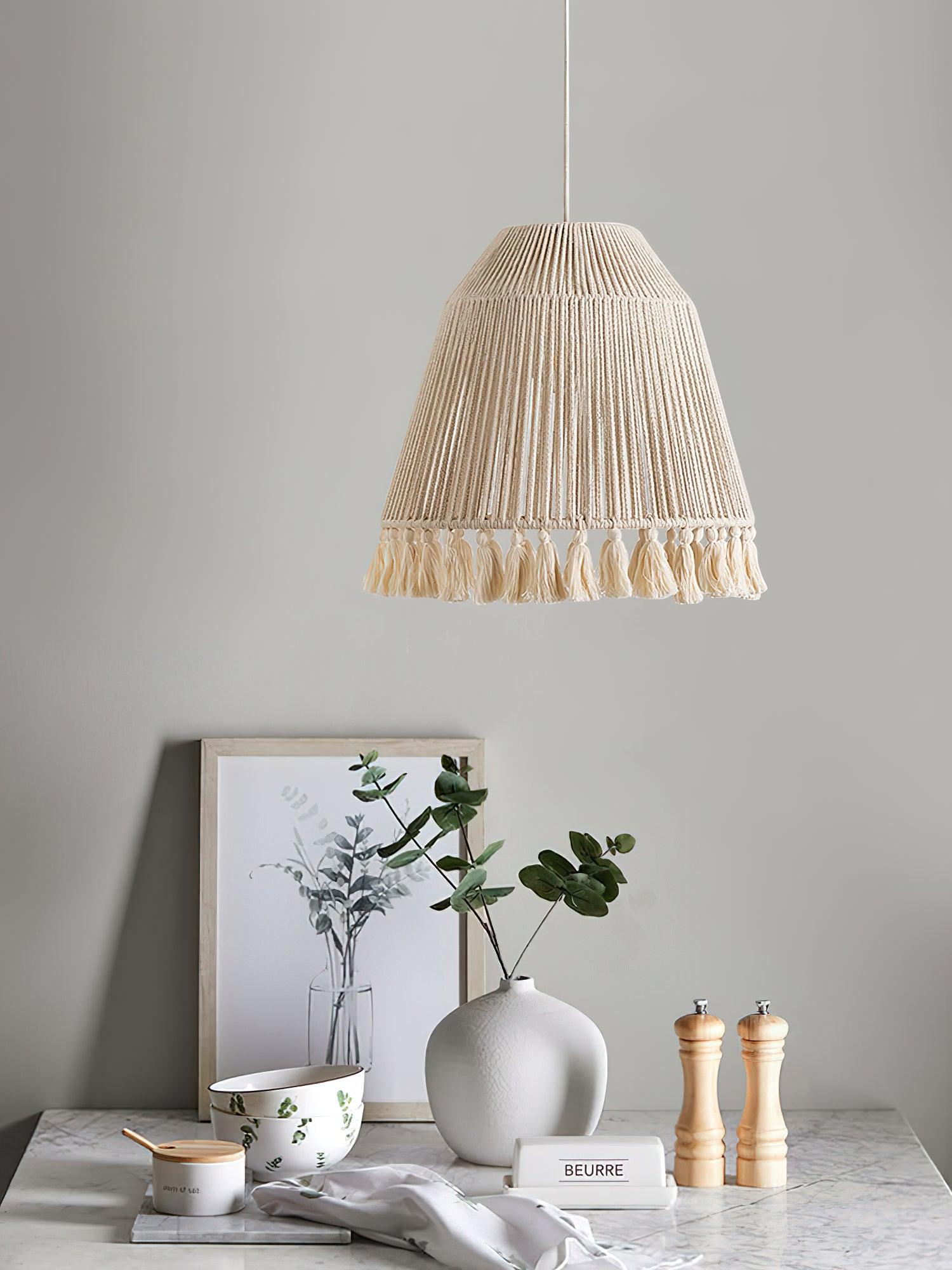 Alsolia Traditionelle Quasten-Seil-Anhängerlampe-Letslighting