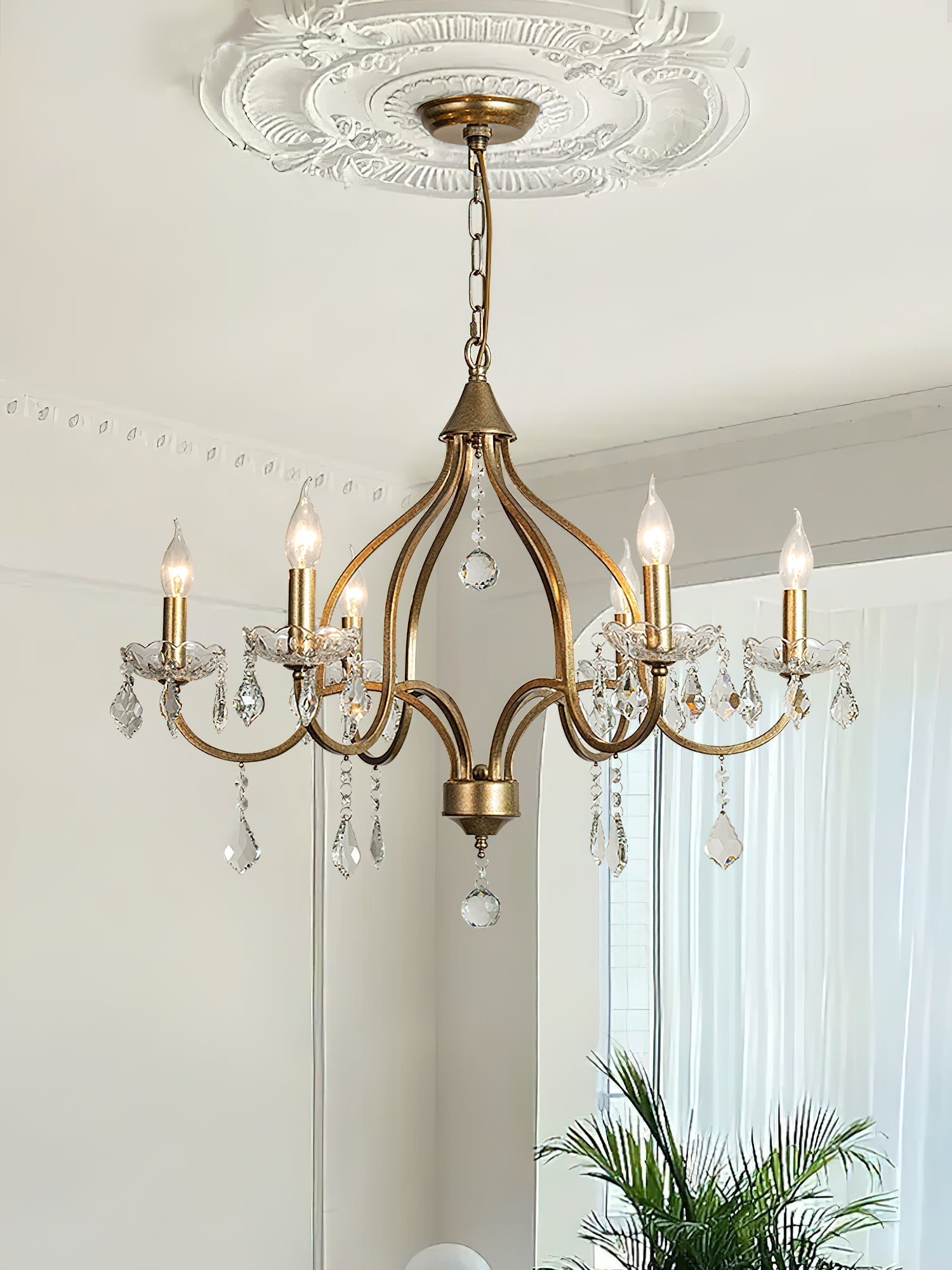 Breathe Luxuriöser Vintage Messing-Kristall Kronleuchter-Letslighting