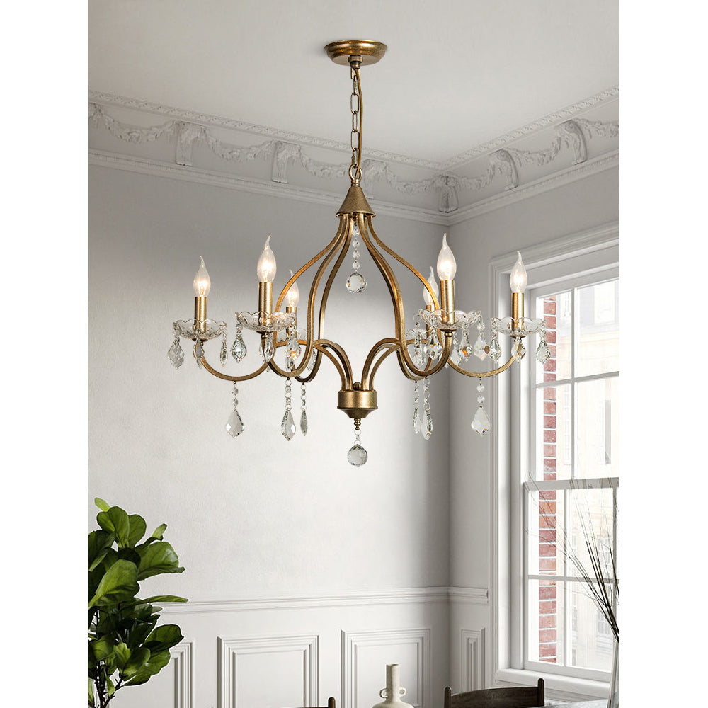 Breathe Luxuriöser Vintage Messing-Kristall Kronleuchter-Letslighting