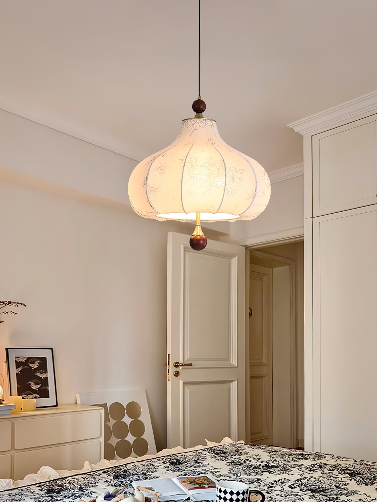 Petal Vintage-Holz-Pendelleuchte-Letslighting