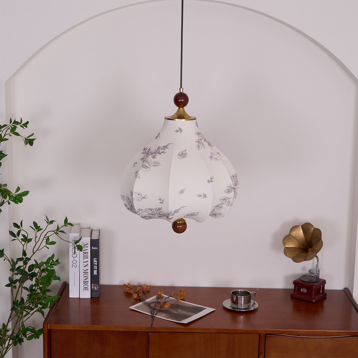 Petal Vintage-Holz-Pendelleuchte-Letslighting