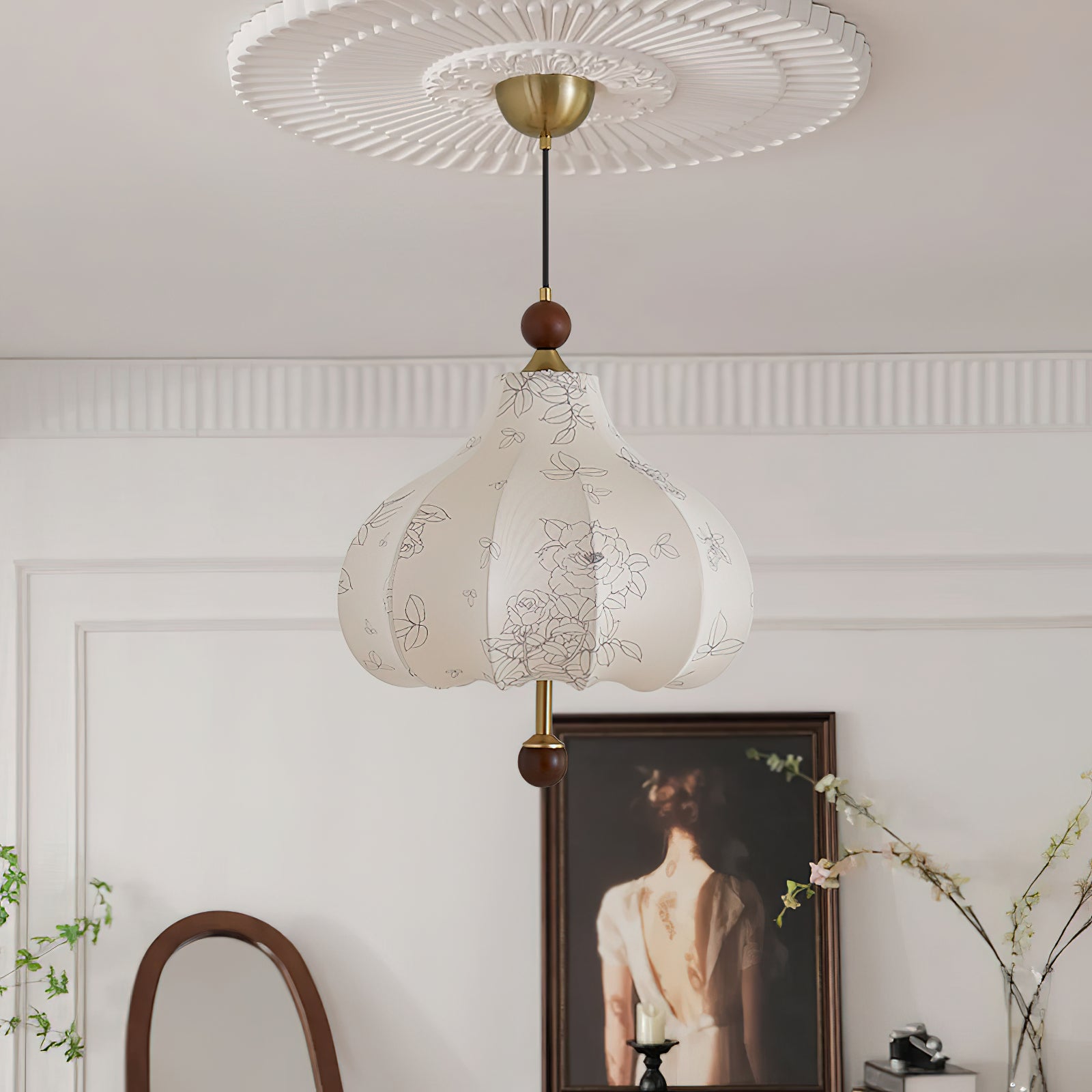 Petal Vintage-Holz-Pendelleuchte-Letslighting