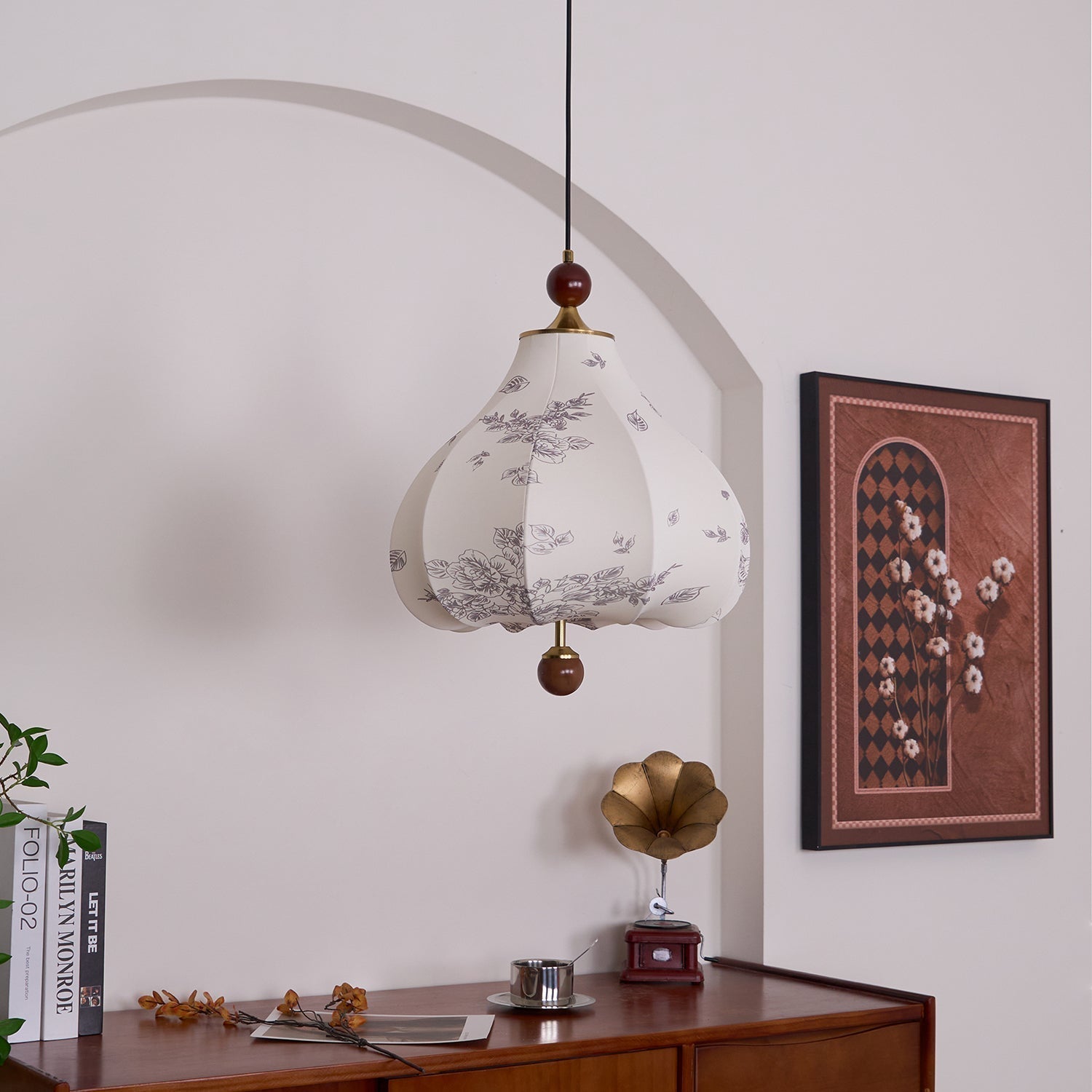 Petal Vintage-Holz-Pendelleuchte-Letslighting