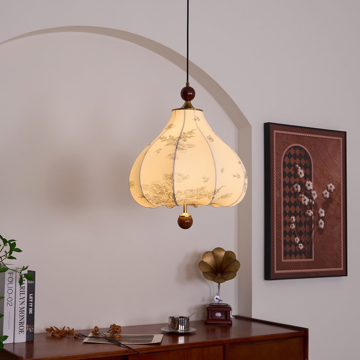 Petal Vintage-Holz-Pendelleuchte-Letslighting