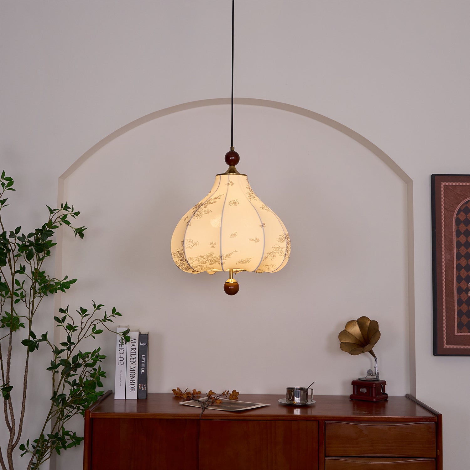 Petal Vintage-Holz-Pendelleuchte-Letslighting