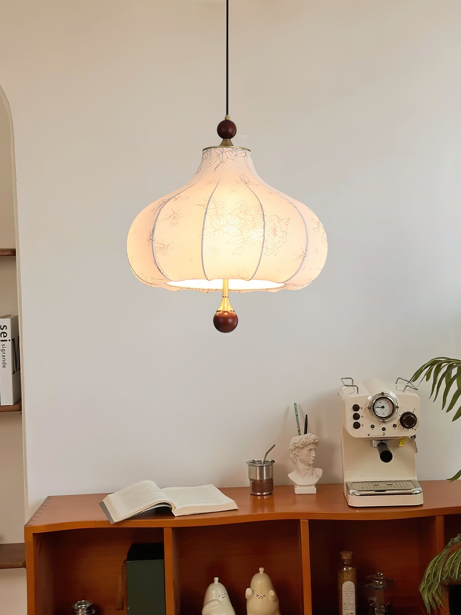 Petal Vintage-Holz-Pendelleuchte-Letslighting