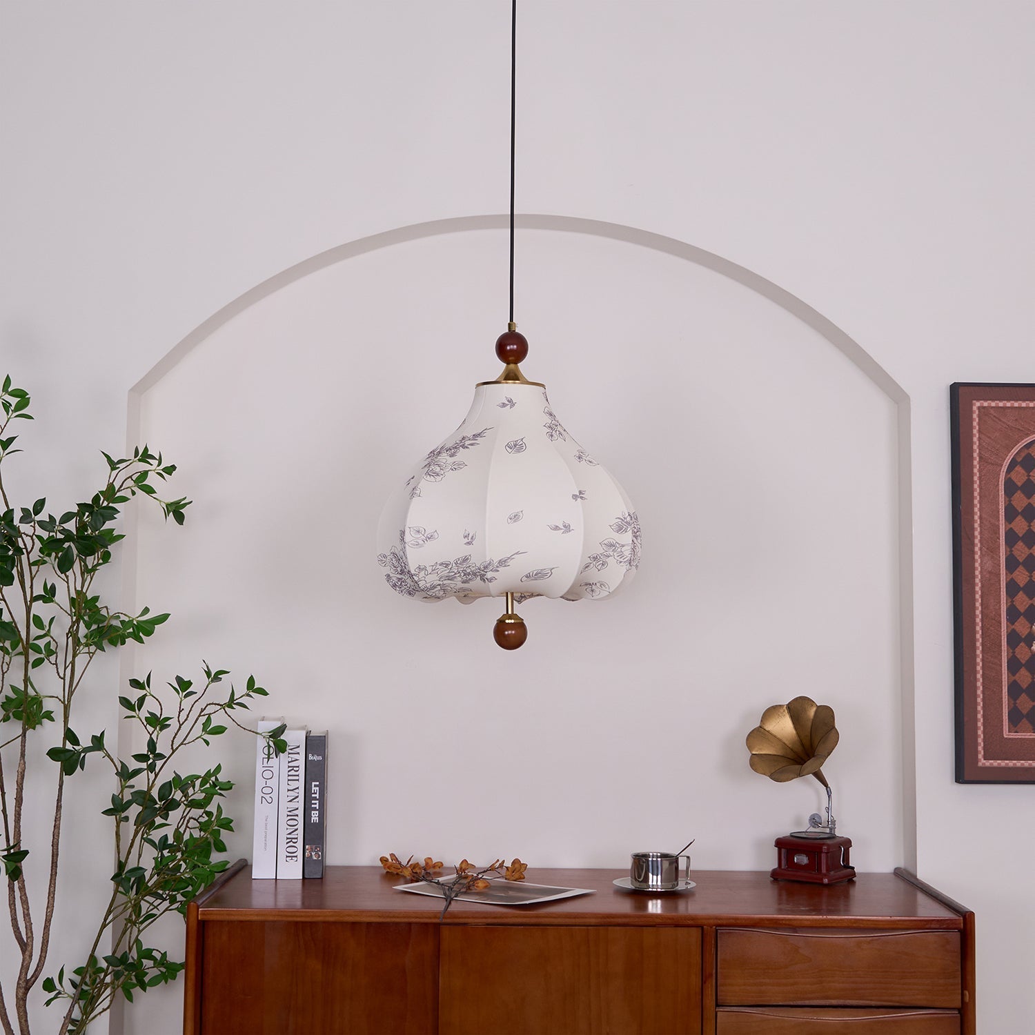 Petal Vintage-Holz-Pendelleuchte-Letslighting