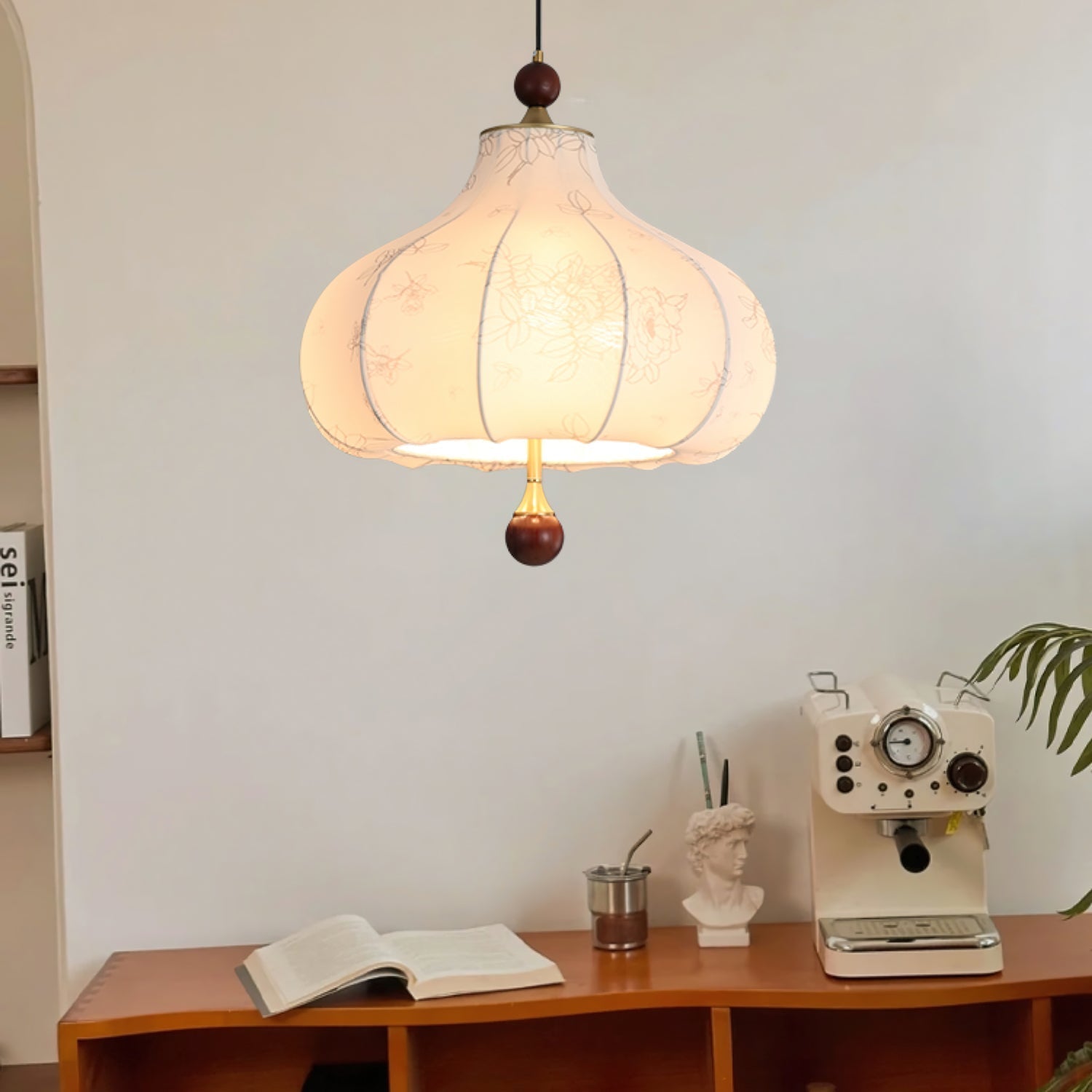 Petal Vintage-Holz-Pendelleuchte-Letslighting