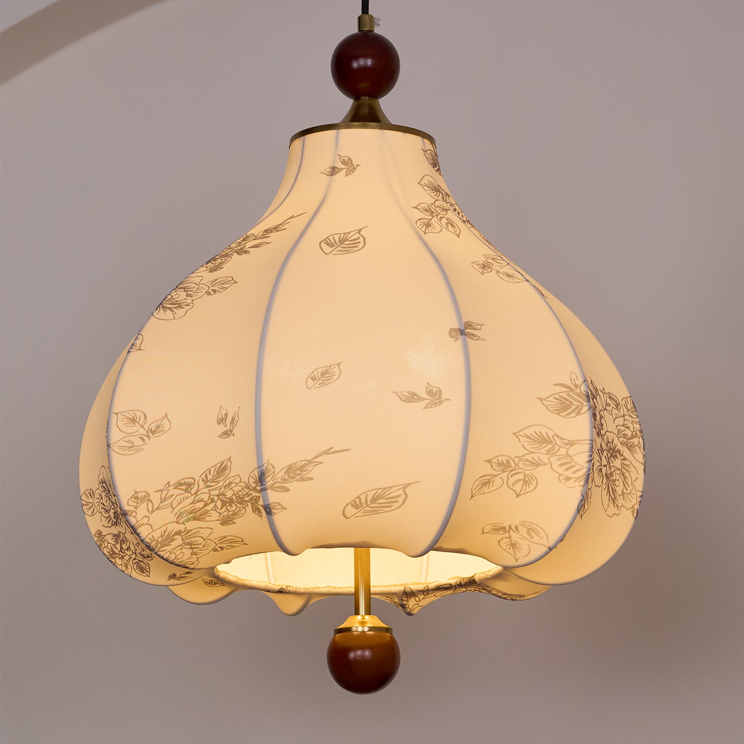 Petal Vintage-Holz-Pendelleuchte-Letslighting