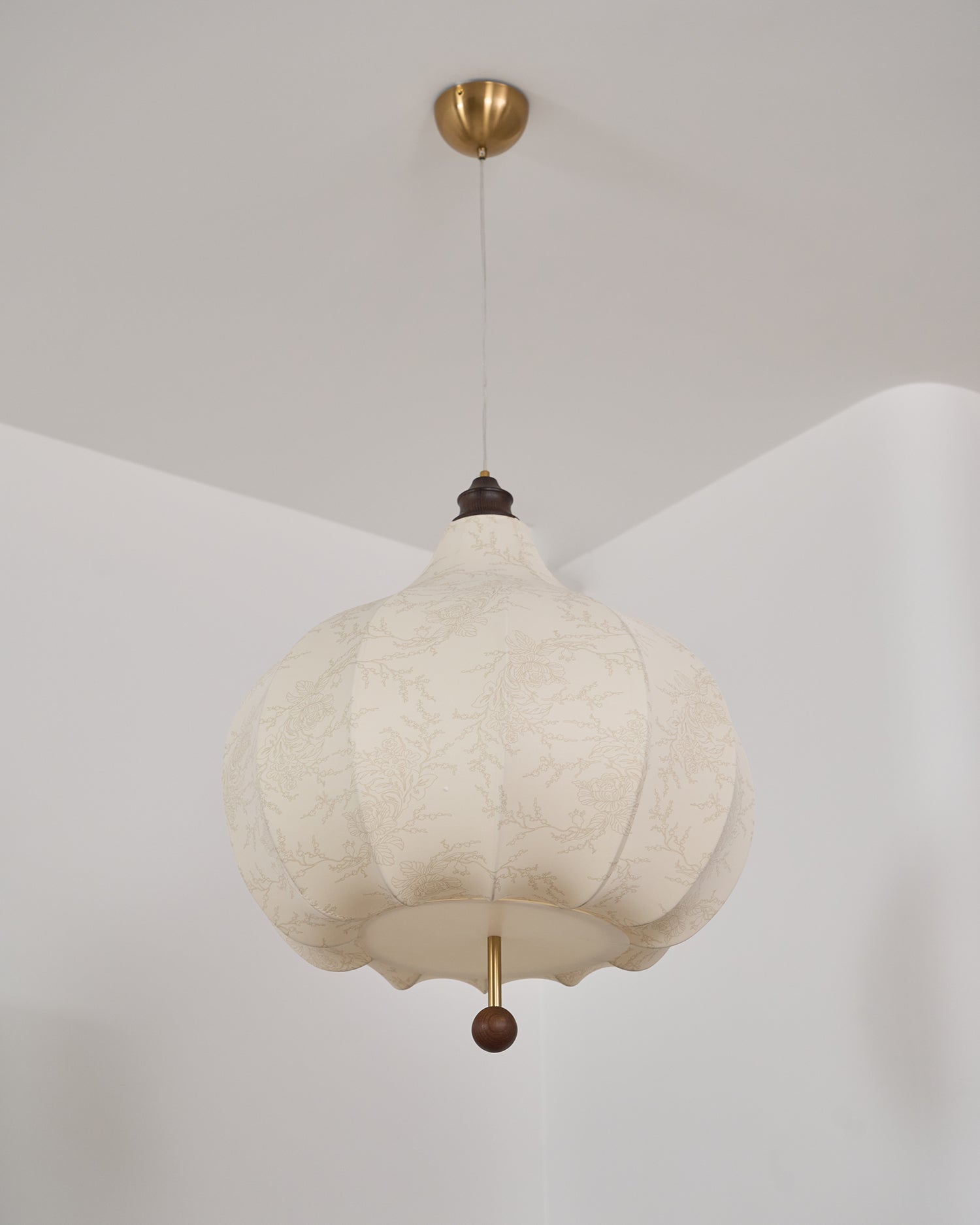 Orbitio Stoff Holz Pendelleuchte-Letslighting