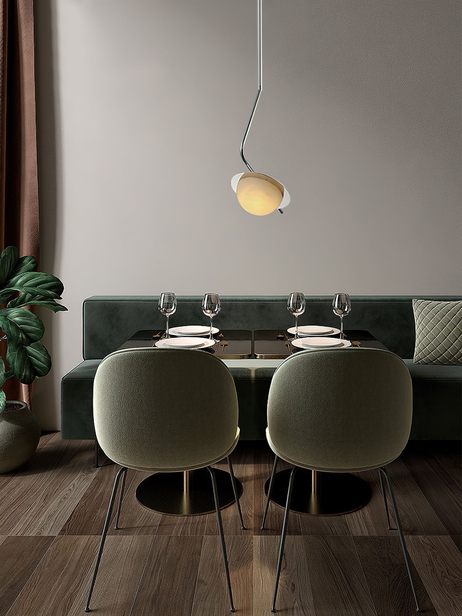 Ivvaros Chic Modern Minimalist LuminanceStainless Alabaster Pendant Light - Letslighting