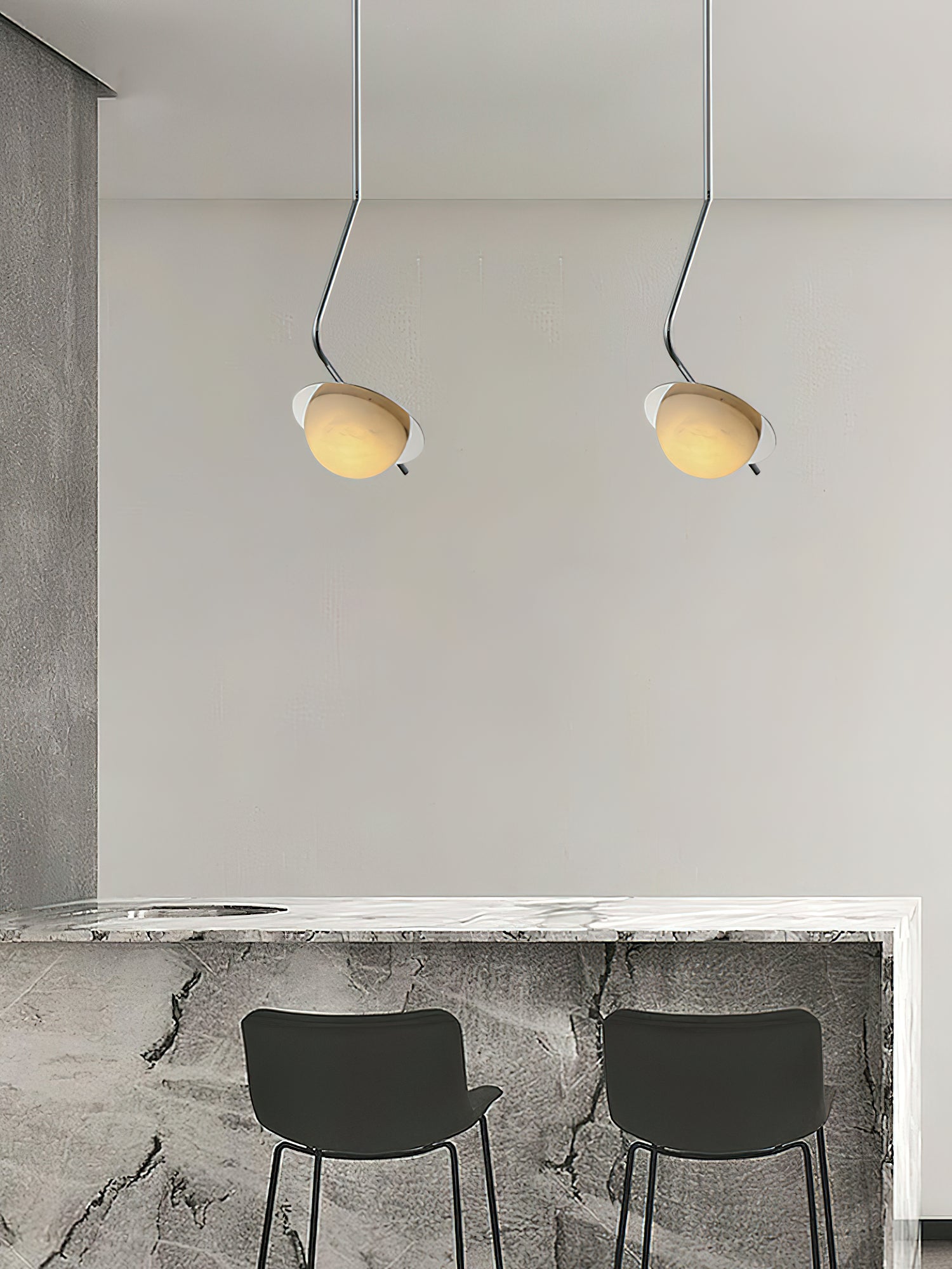 Ivvaros Chic Modern Minimalist LuminanceStainless Alabaster Pendant Light - Letslighting