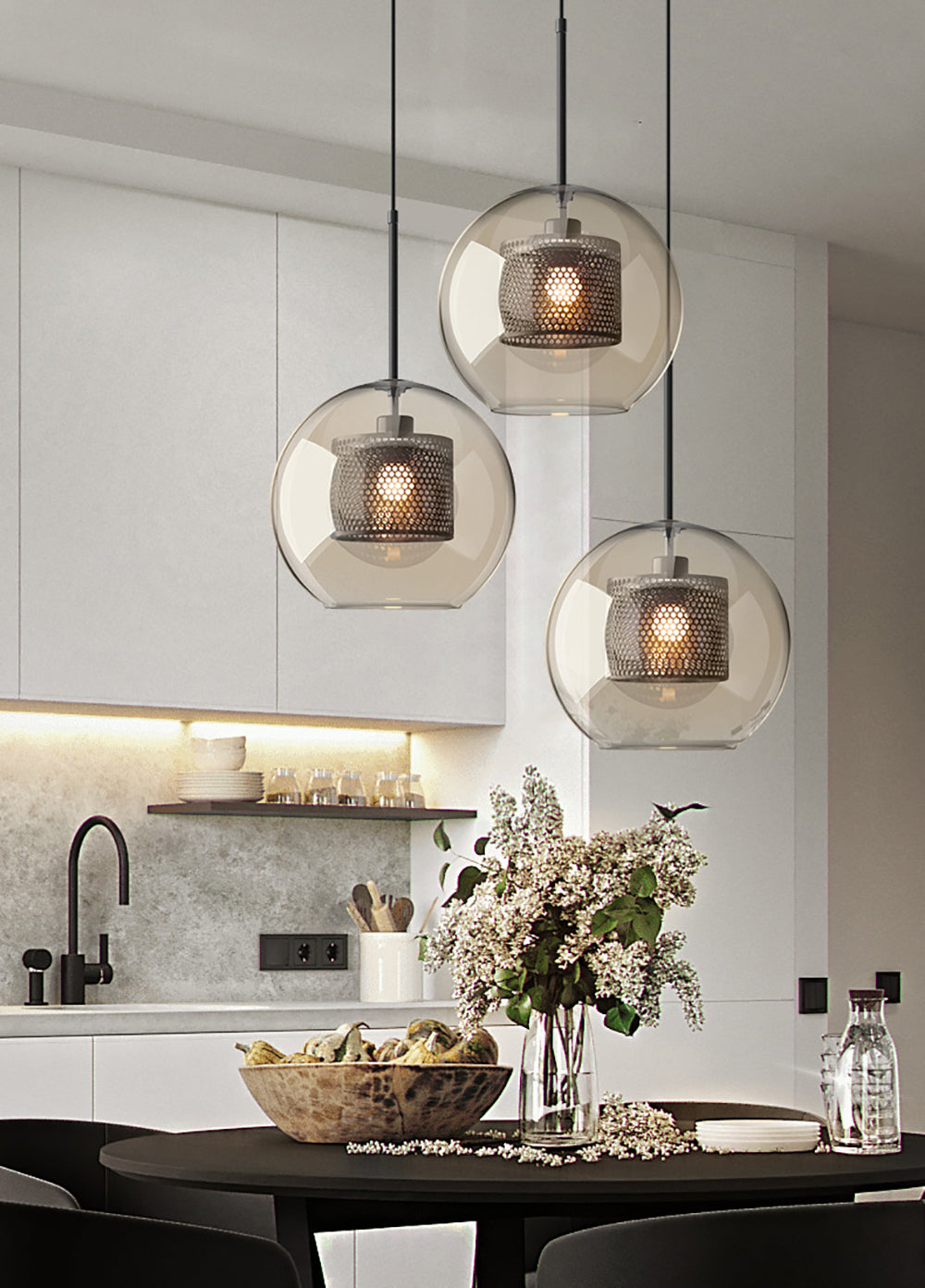 Lustra Pendelleuchte Lampe Chiswick Glas für Wohn Zimmer-Letslighting