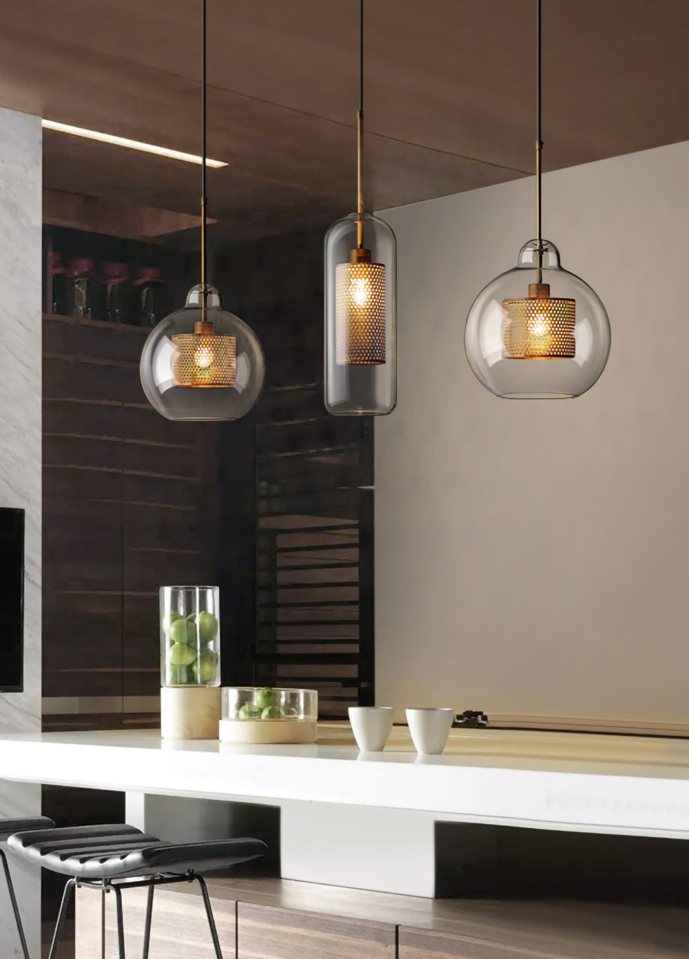 Lustra Pendelleuchte Lampe Chiswick Glas für Wohn Zimmer-Letslighting