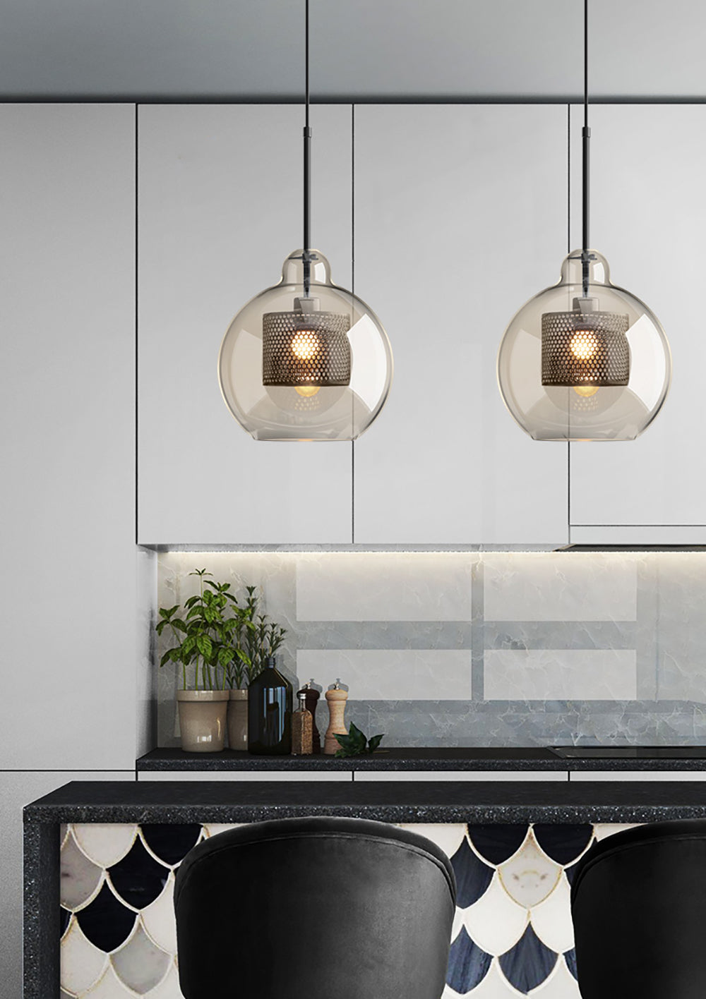 Lustra Pendelleuchte Lampe Chiswick Glas für Wohn Zimmer-Letslighting