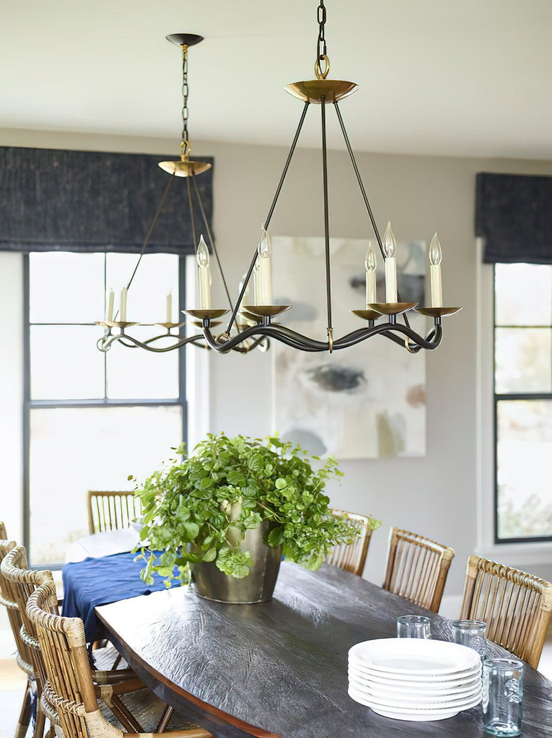 Shine Industrieller Vintage Kronleuchter aus Messing-Letslighting