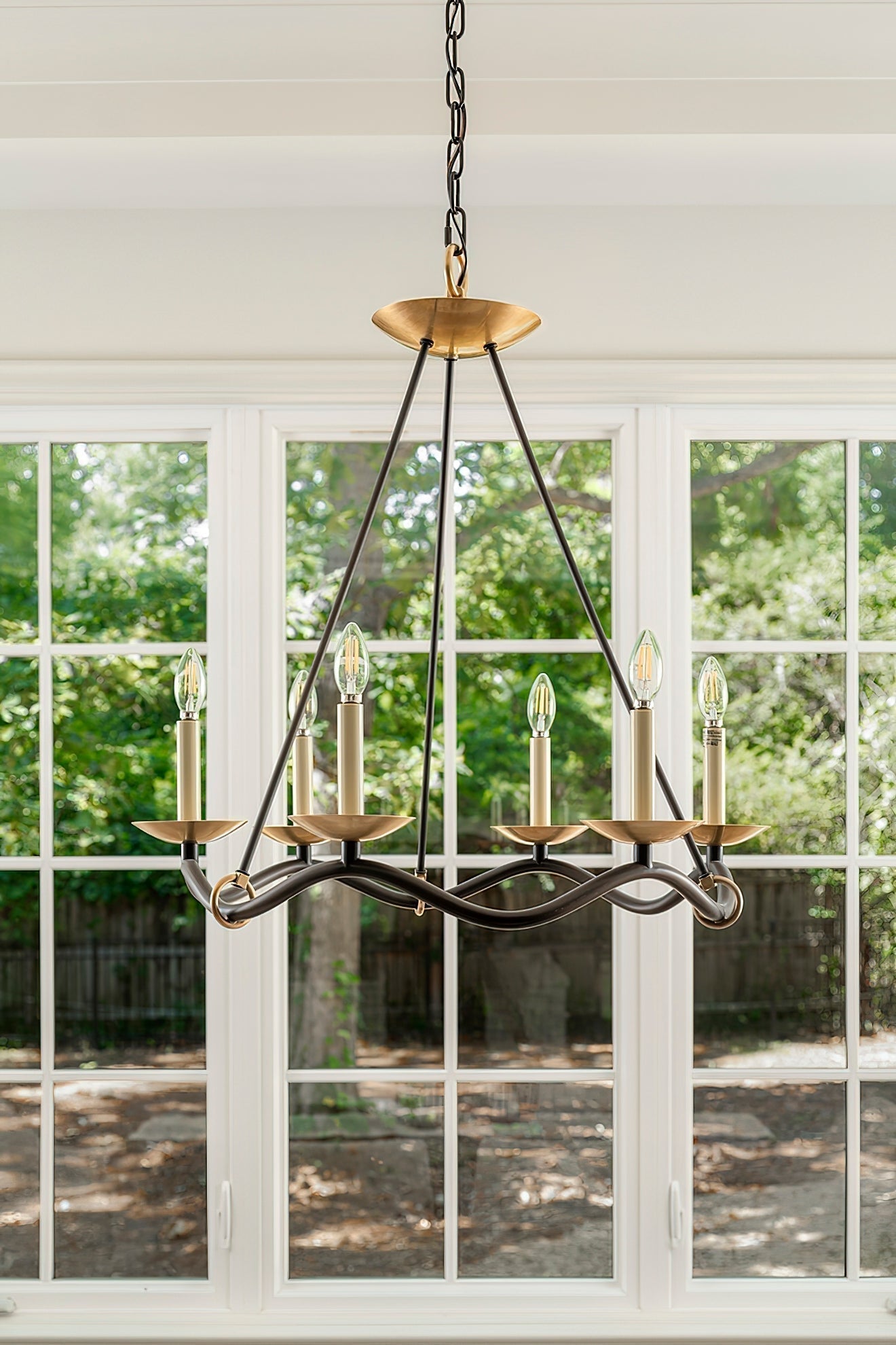 Shine Industrieller Vintage Kronleuchter aus Messing-Letslighting