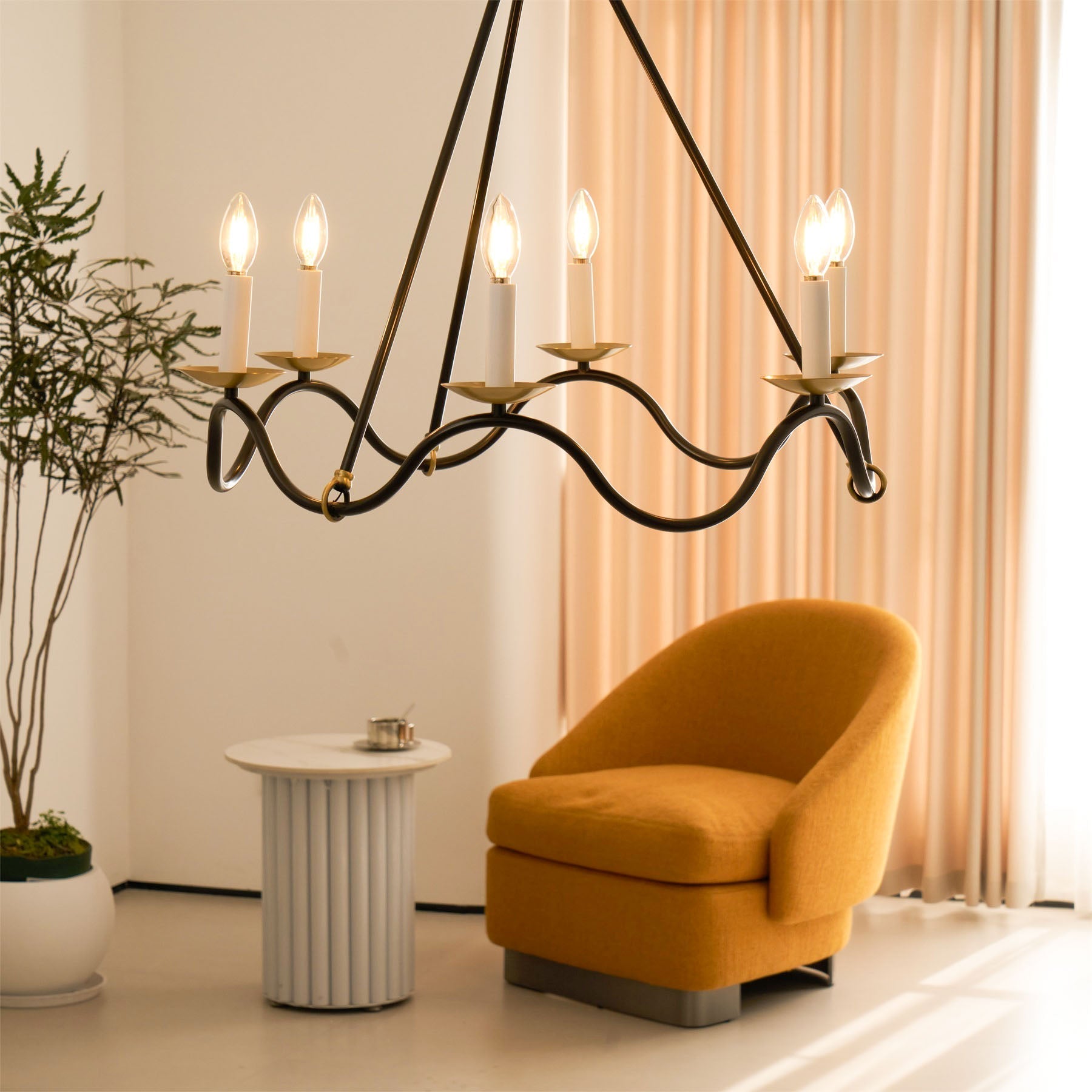 Shine Industrieller Vintage Kronleuchter aus Messing-Letslighting