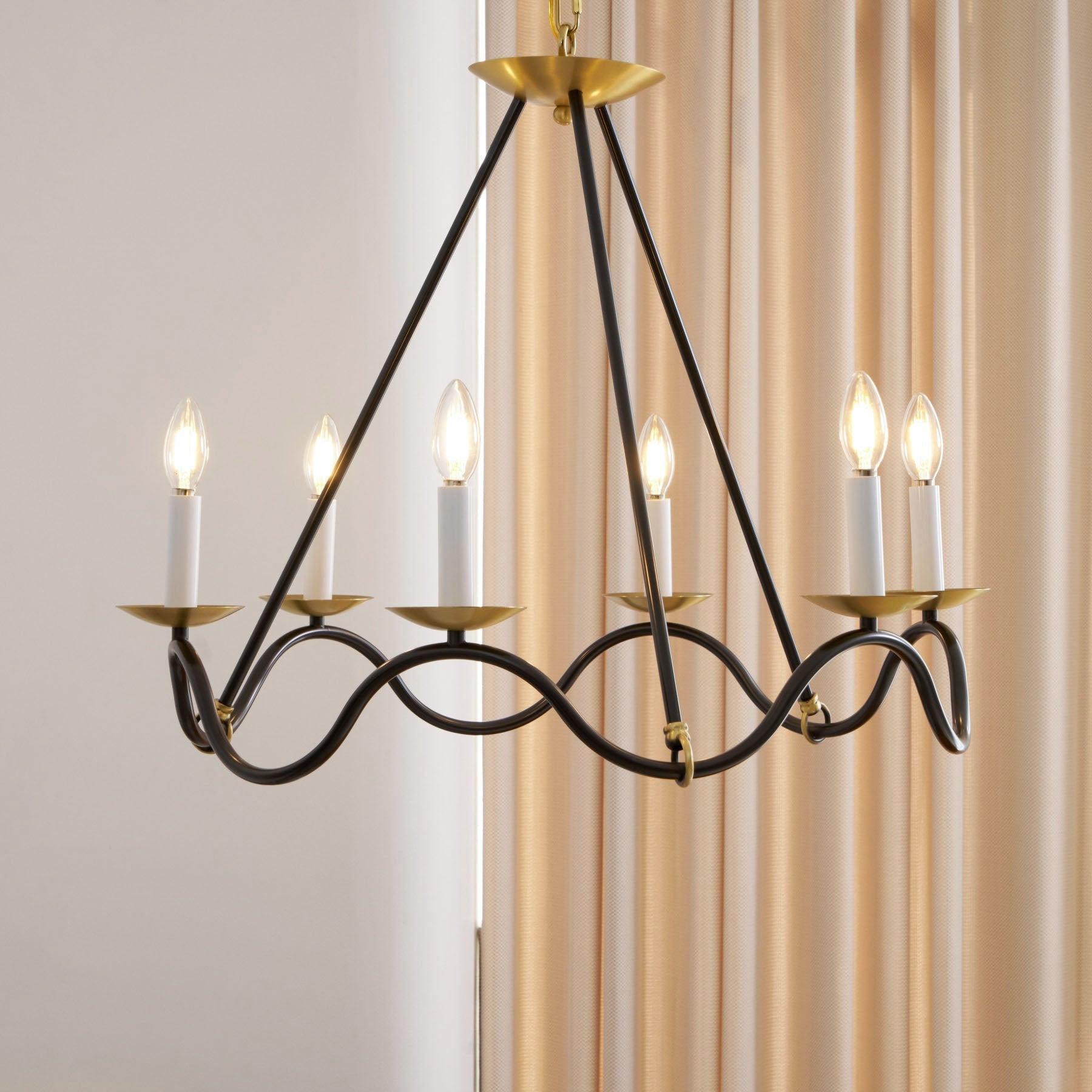 Shine Industrieller Vintage Kronleuchter aus Messing-Letslighting
