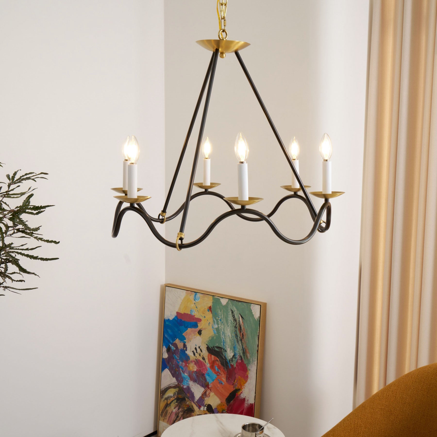 Shine Industrieller Vintage Kronleuchter aus Messing-Letslighting