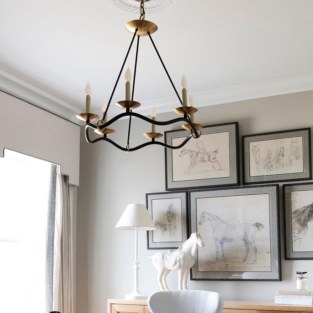 Shine Industrieller Vintage Kronleuchter aus Messing-Letslighting