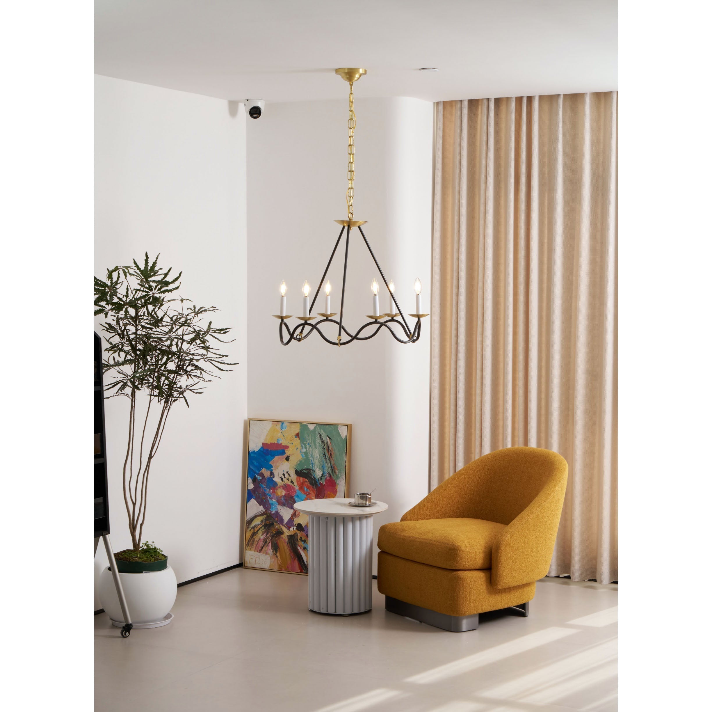 Shine Industrieller Vintage Kronleuchter aus Messing-Letslighting