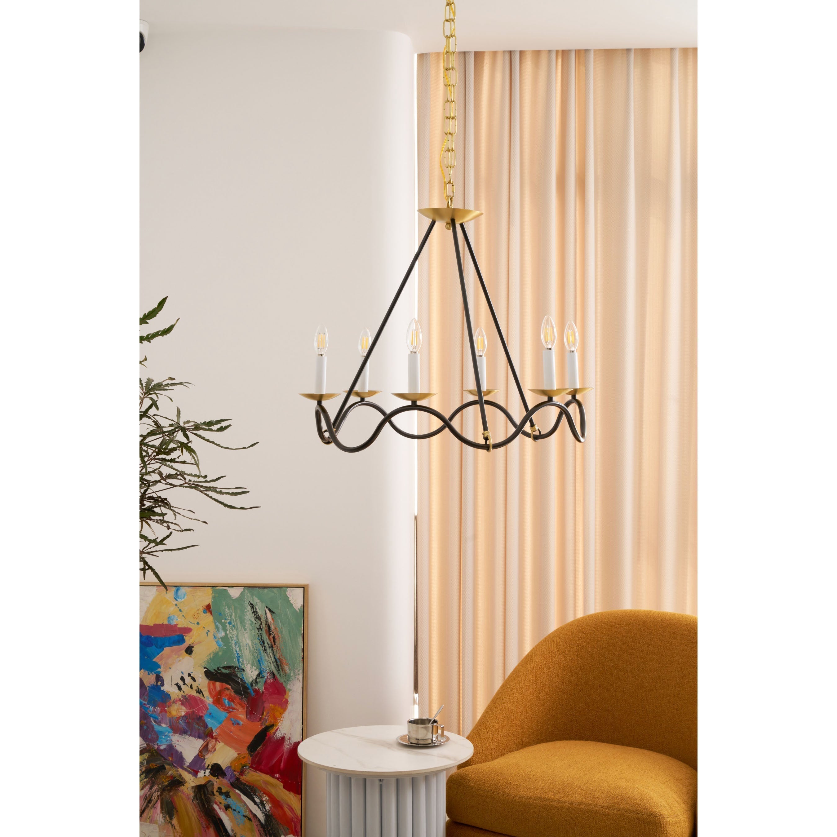 Shine Industrieller Vintage Kronleuchter aus Messing-Letslighting