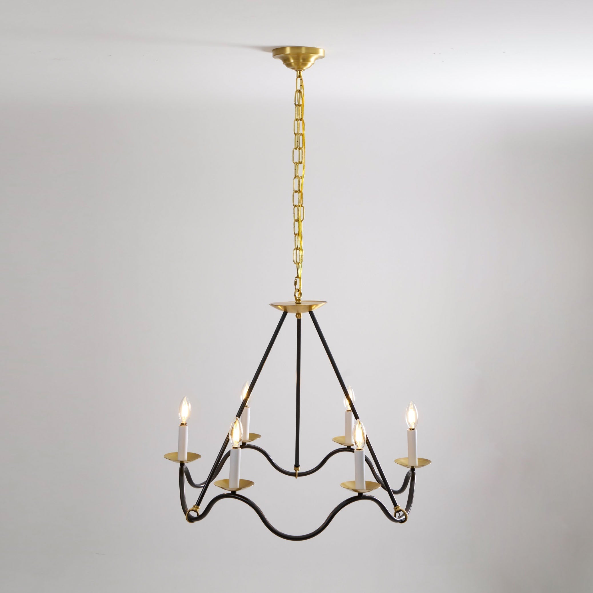 Shine Industrieller Vintage Kronleuchter aus Messing-Letslighting