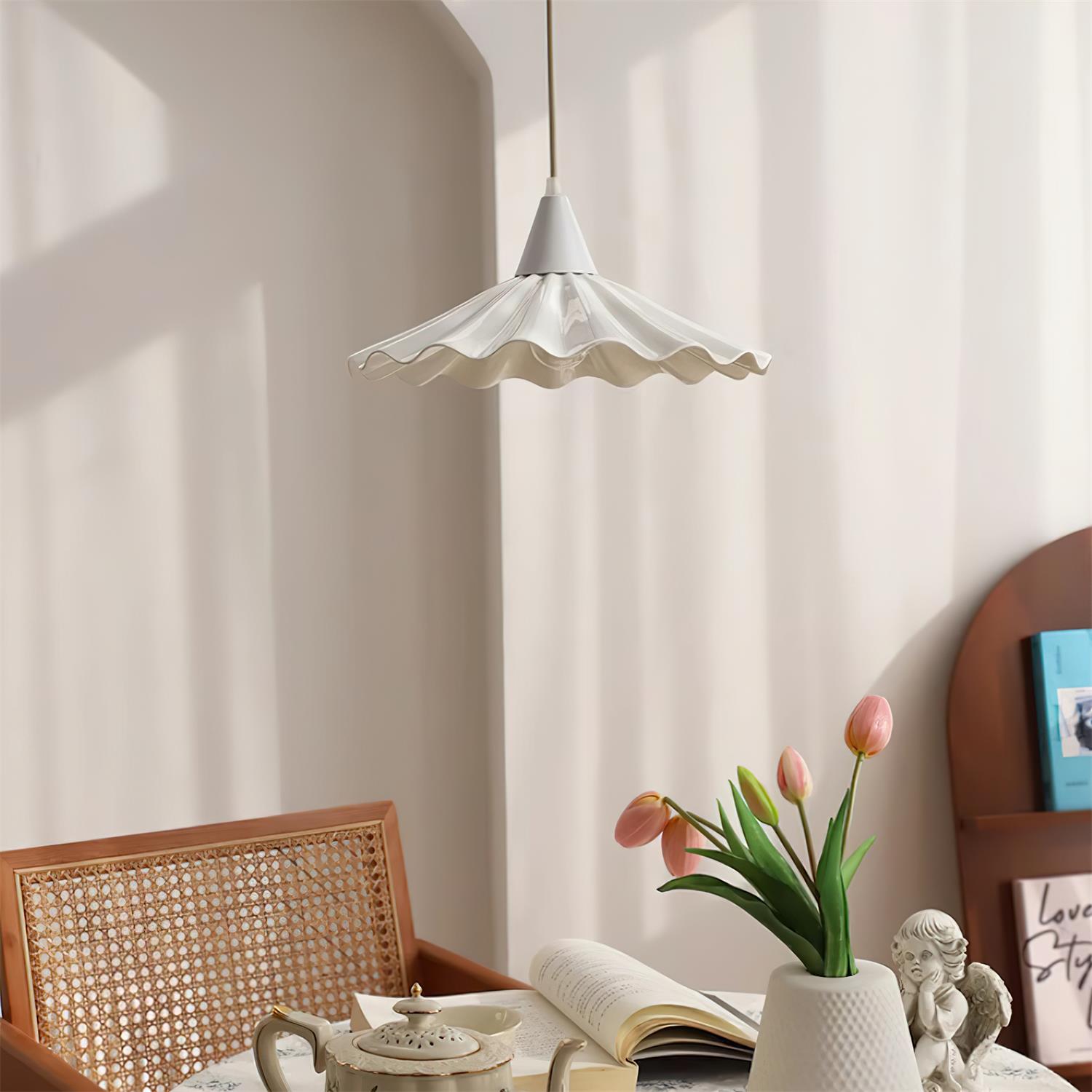 Rivora White Ceramic Pendant Light - Letslighting