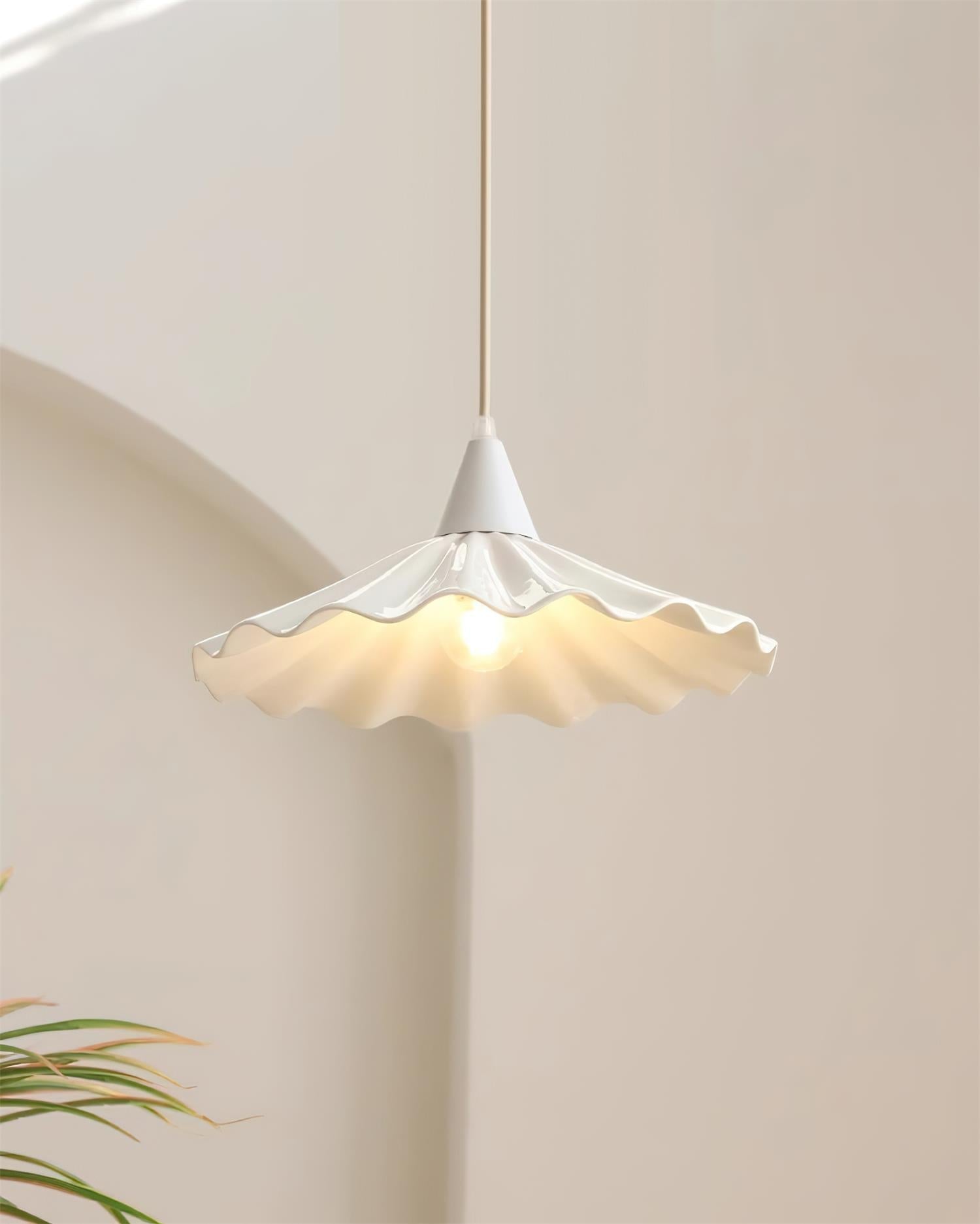 Rivora White Ceramic Pendant Light - Letslighting
