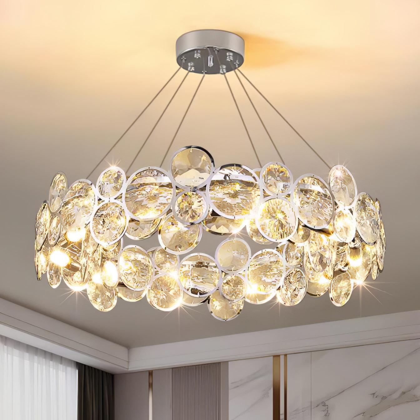 Cuthaiel Postmoderner Luxus Rund Chrom Kristall Kronleuchter-Letslighting