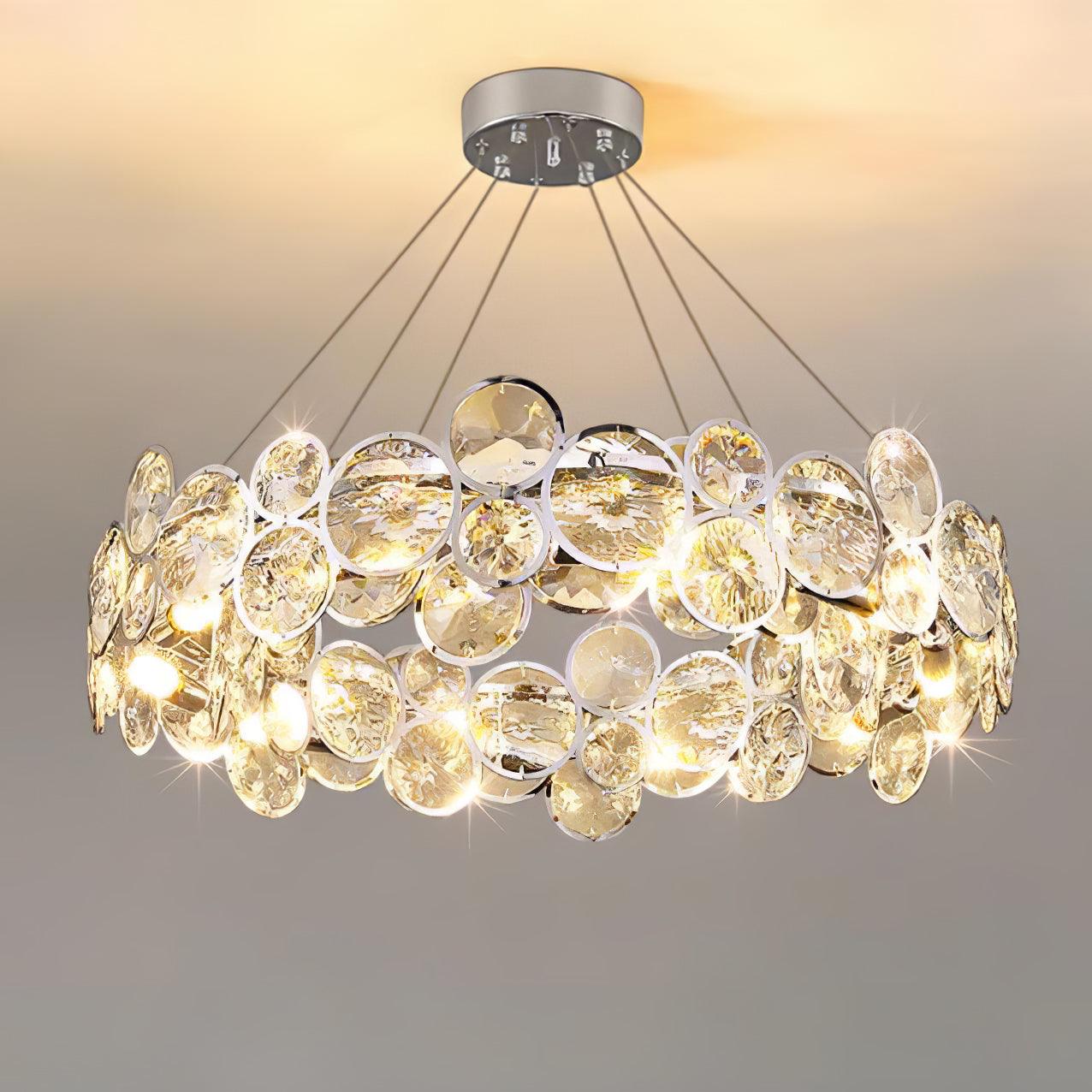 Cuthaiel Postmoderner Luxus Rund Chrom Kristall Kronleuchter-Letslighting