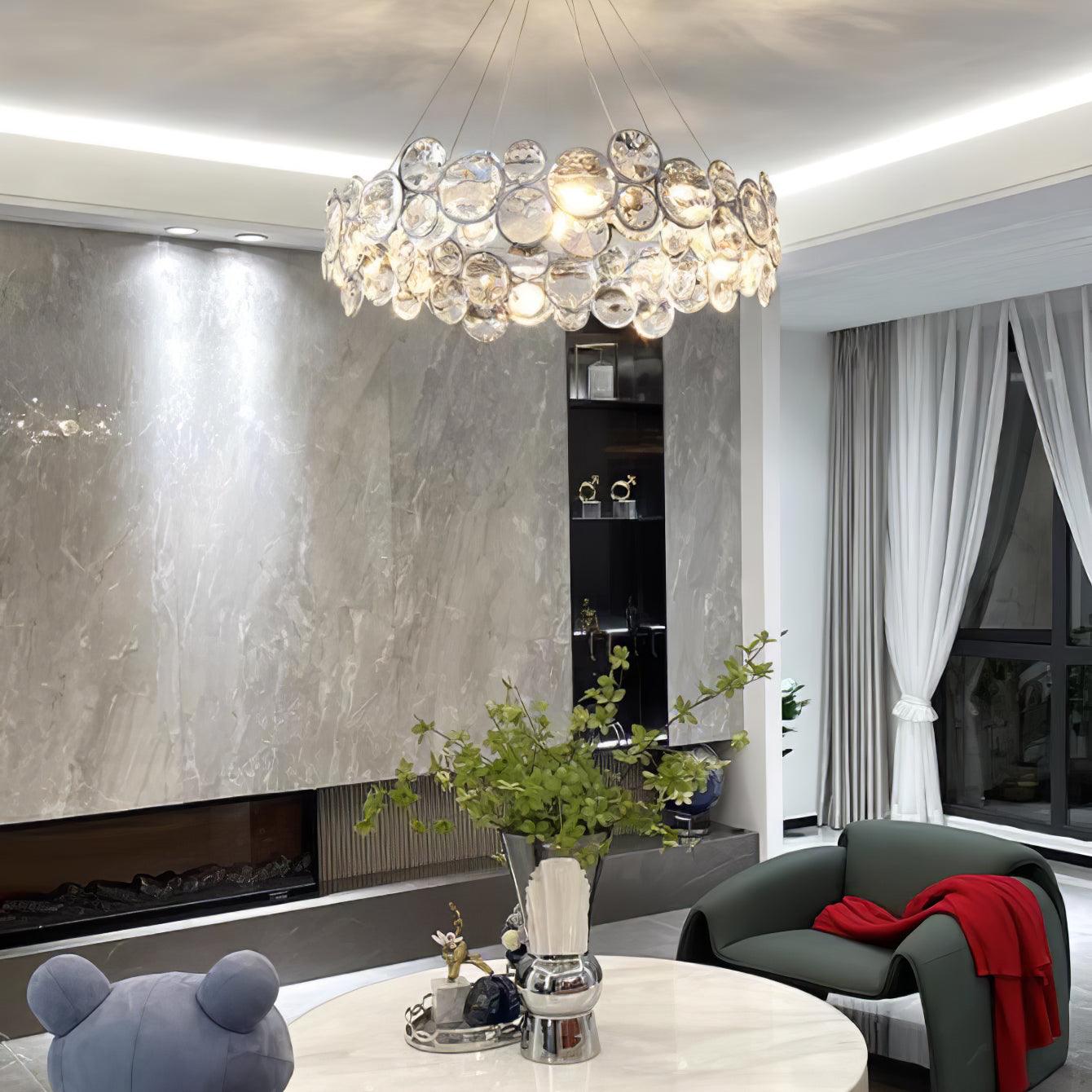 Cuthaiel Postmoderner Luxus Rund Chrom Kristall Kronleuchter-Letslighting
