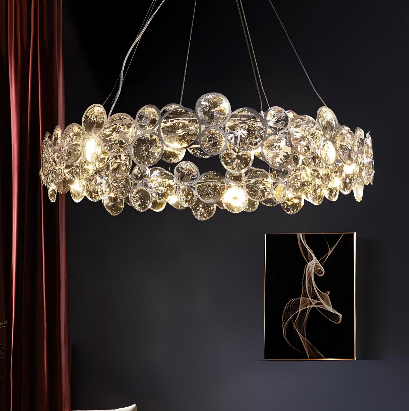 Cuthaiel Postmoderner Luxus Rund Chrom Kristall Kronleuchter-Letslighting