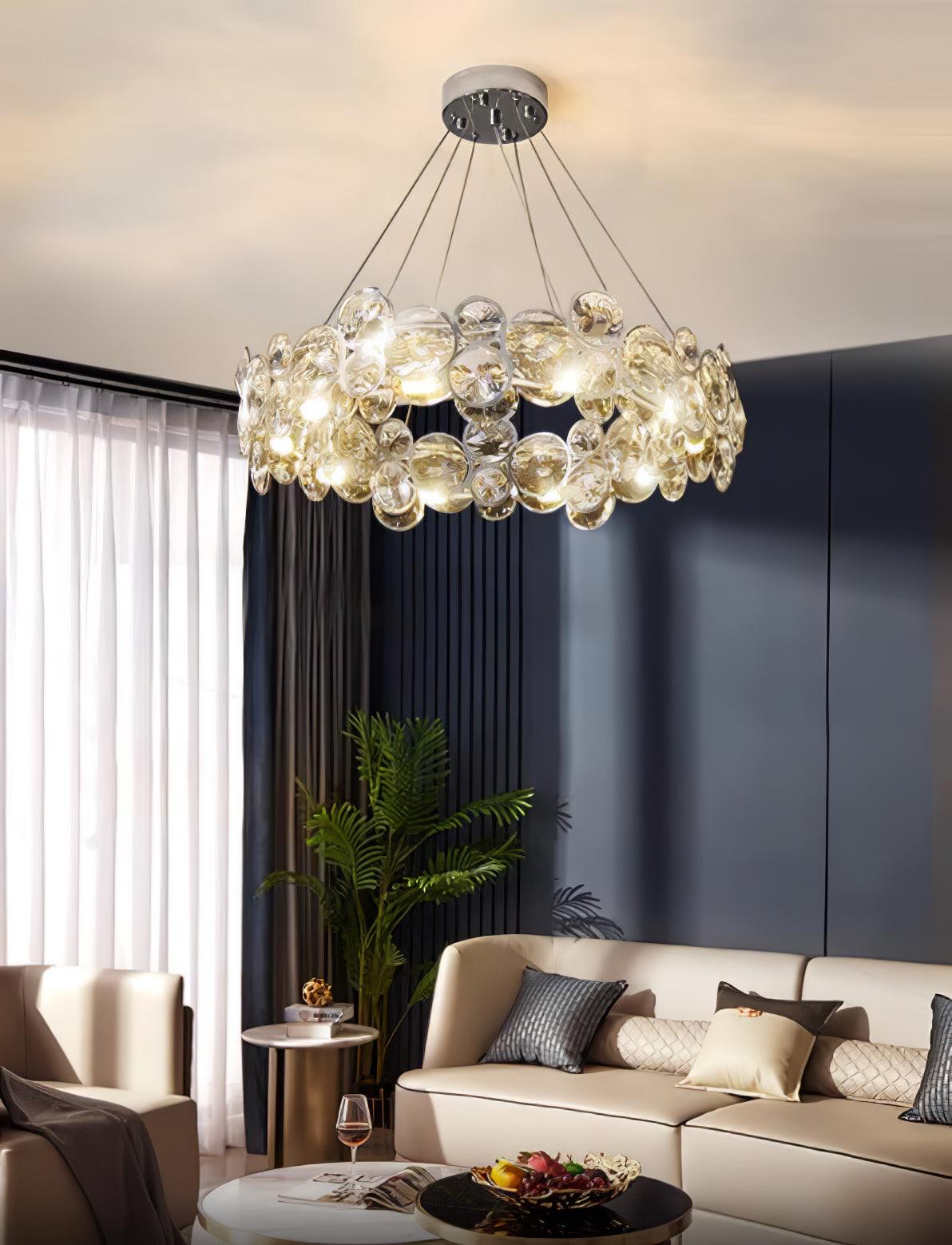 Cuthaiel Postmoderner Luxus Rund Chrom Kristall Kronleuchter-Letslighting