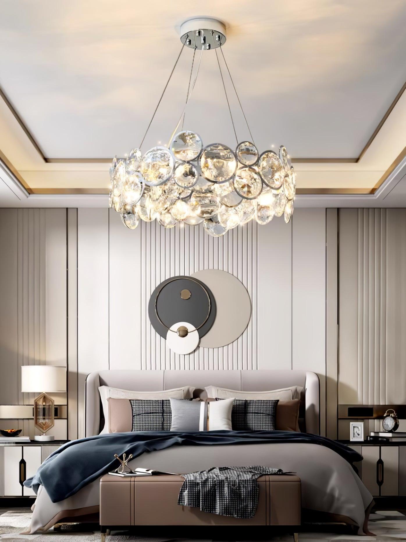 Cuthaiel Postmoderner Luxus Rund Chrom Kristall Kronleuchter-Letslighting