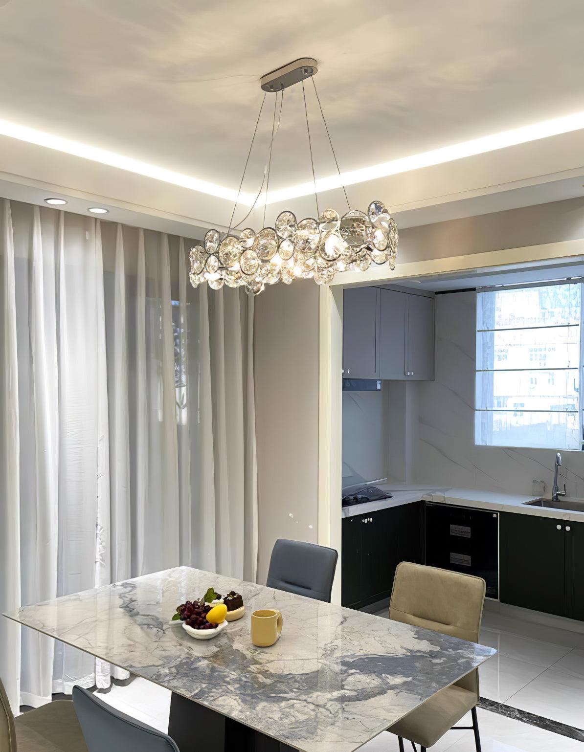 Cuthaiel Postmoderner Luxus Rund Chrom Kristall Kronleuchter-Letslighting