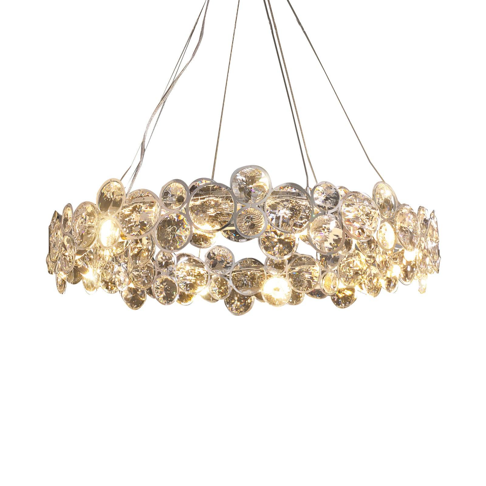 Cuthaiel Postmoderner Luxus Rund Chrom Kristall Kronleuchter-Letslighting