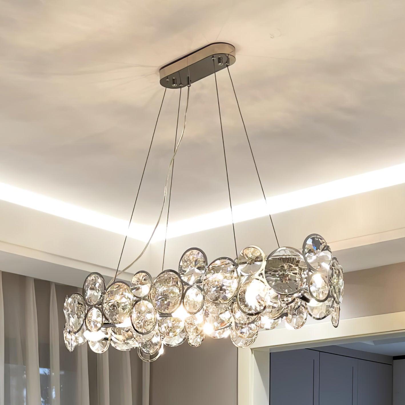Cuthaiel Postmoderner Luxus Rund Chrom Kristall Kronleuchter-Letslighting