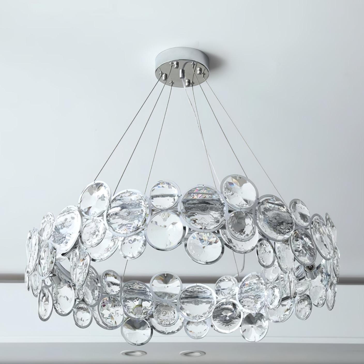 Cuthaiel Postmoderner Luxus Rund Chrom Kristall Kronleuchter-Letslighting