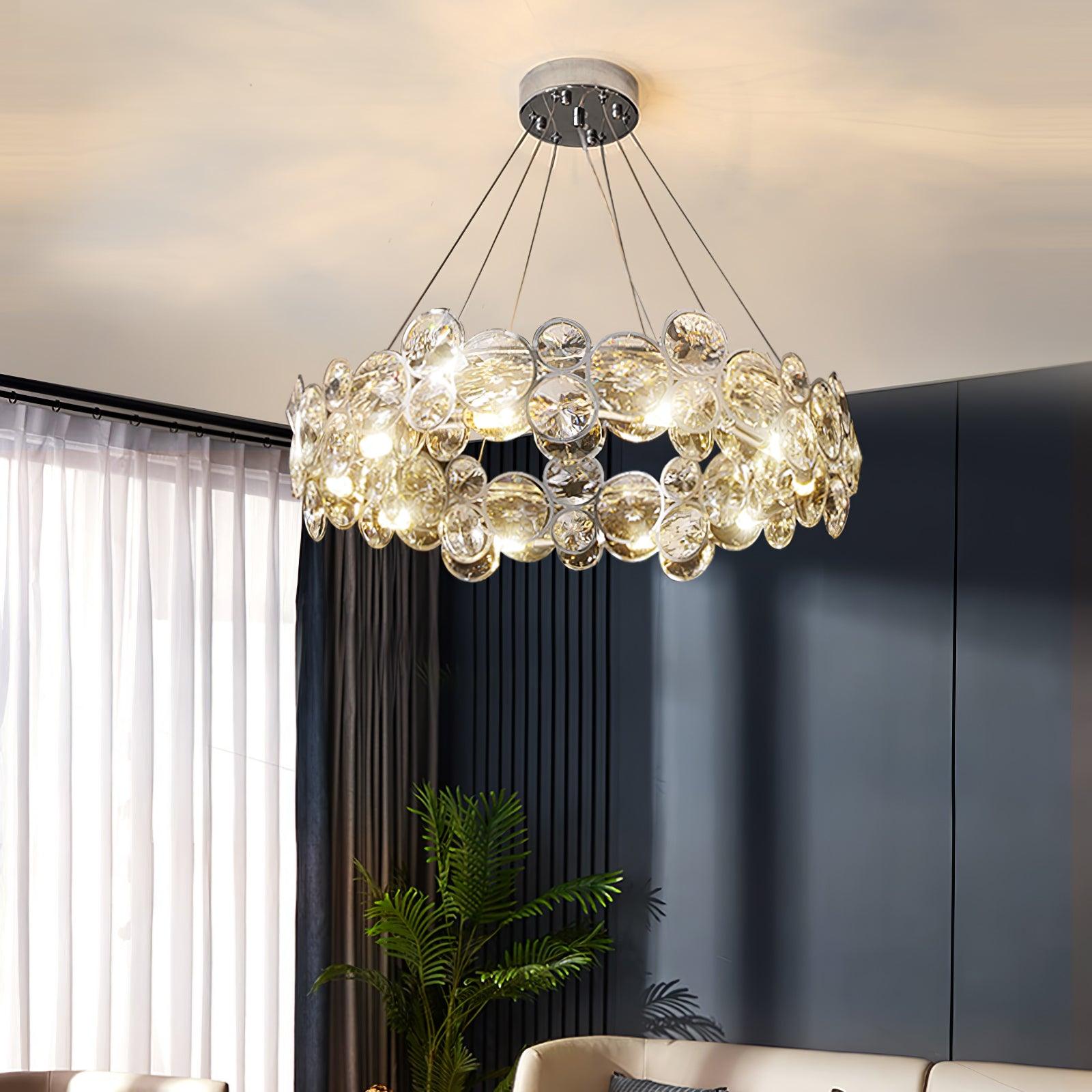 Cuthaiel Postmoderner Luxus Rund Chrom Kristall Kronleuchter-Letslighting