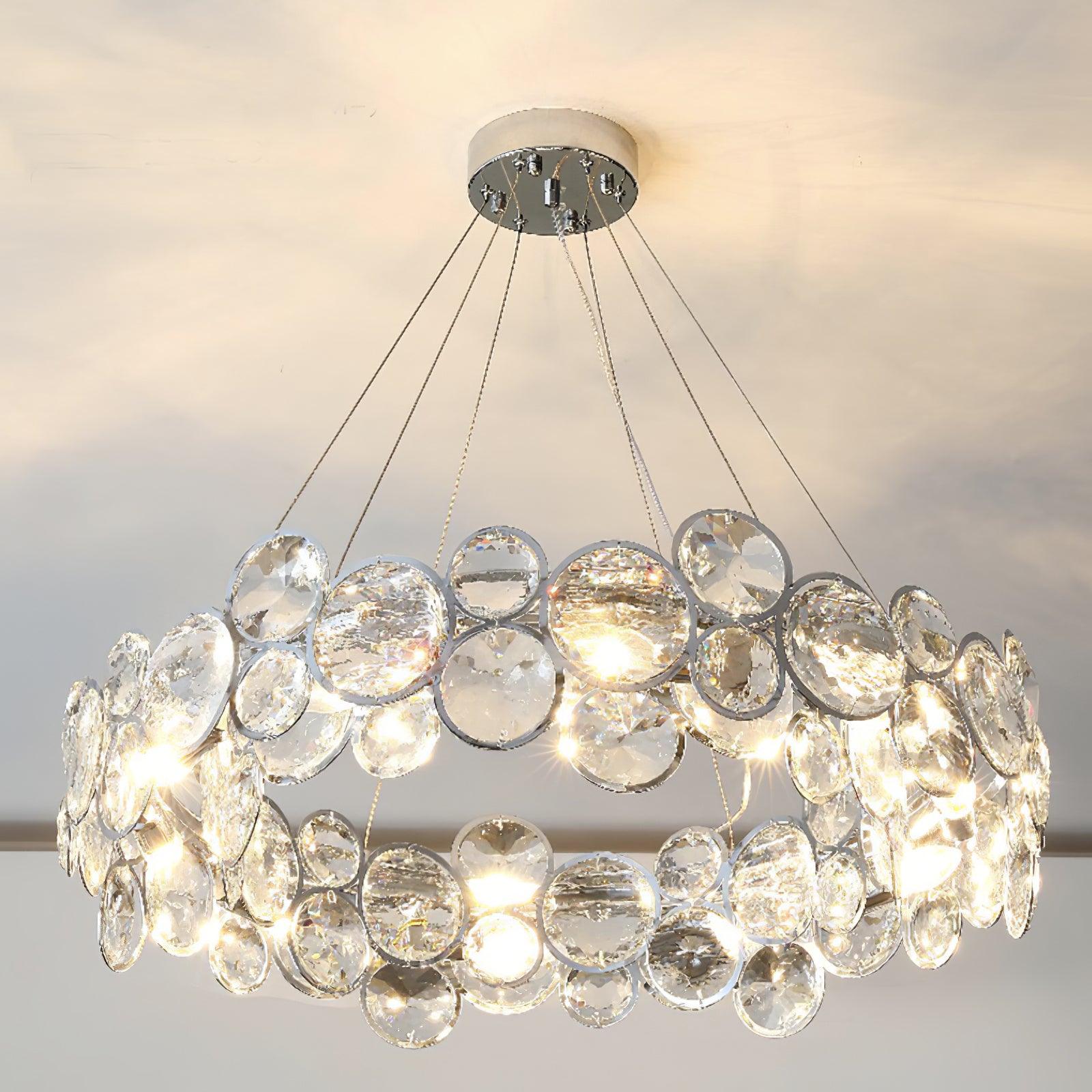 Cuthaiel Postmoderner Luxus Rund Chrom Kristall Kronleuchter-Letslighting
