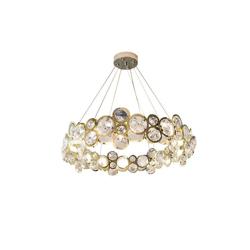 Cuthaiel Postmoderner Luxus Rund Chrom Kristall Kronleuchter-Letslighting