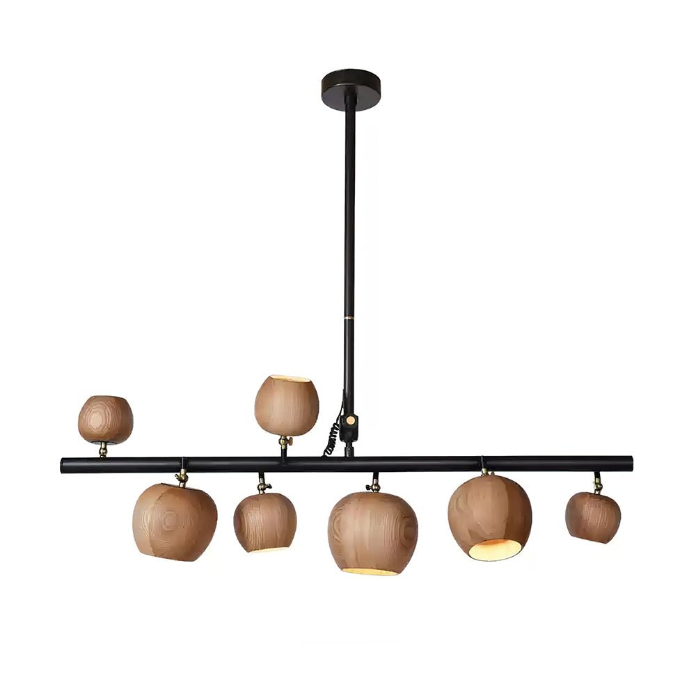 Avelira Rustikale Lineare Pendelleuchte aus Holzkugel-Letslighting