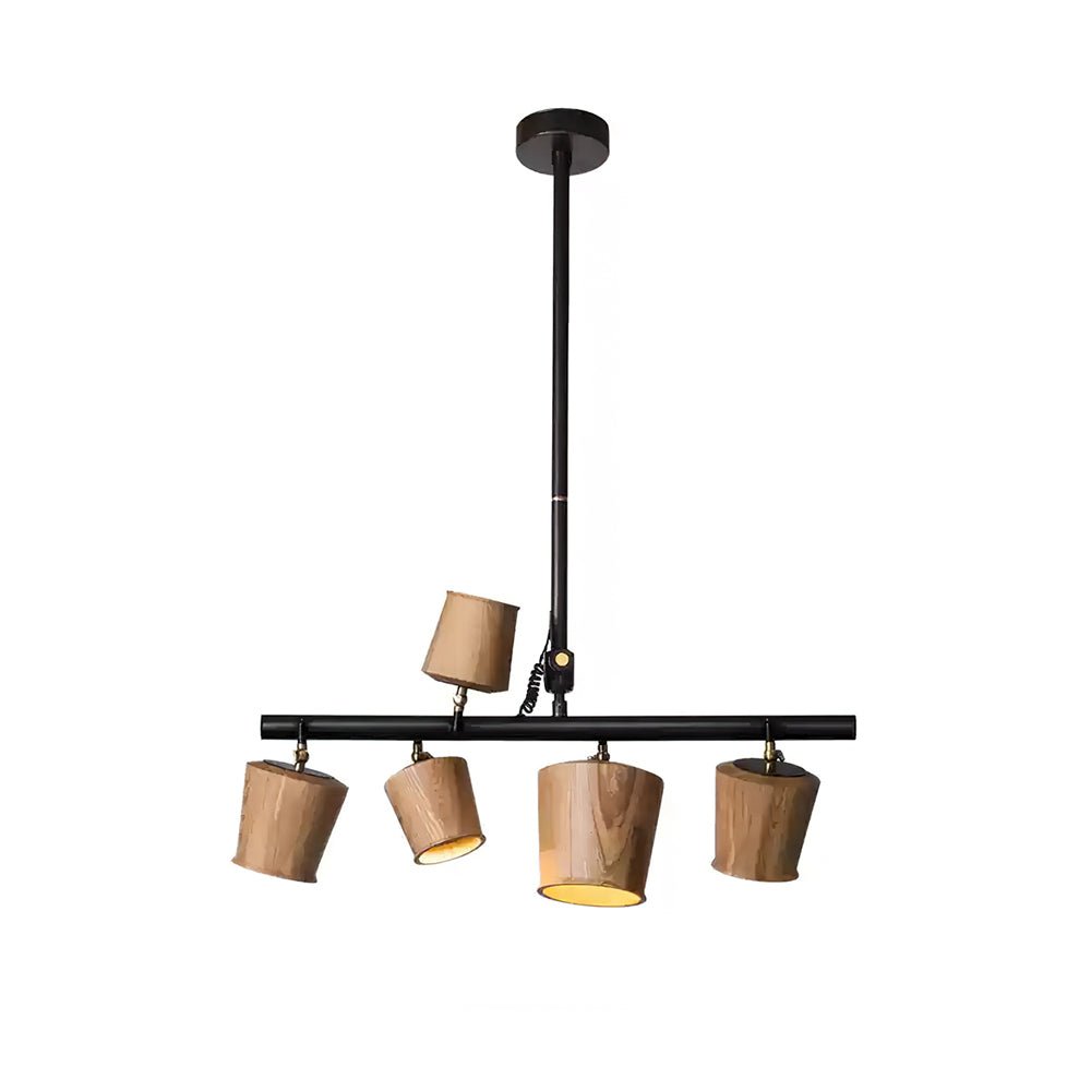 Avelira Rustikale Lineare Pendelleuchte aus Holzkugel-Letslighting