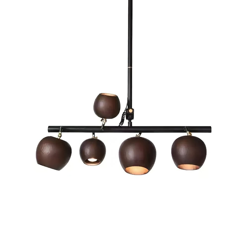 Avelira Rustikale Lineare Pendelleuchte aus Holzkugel-Letslighting