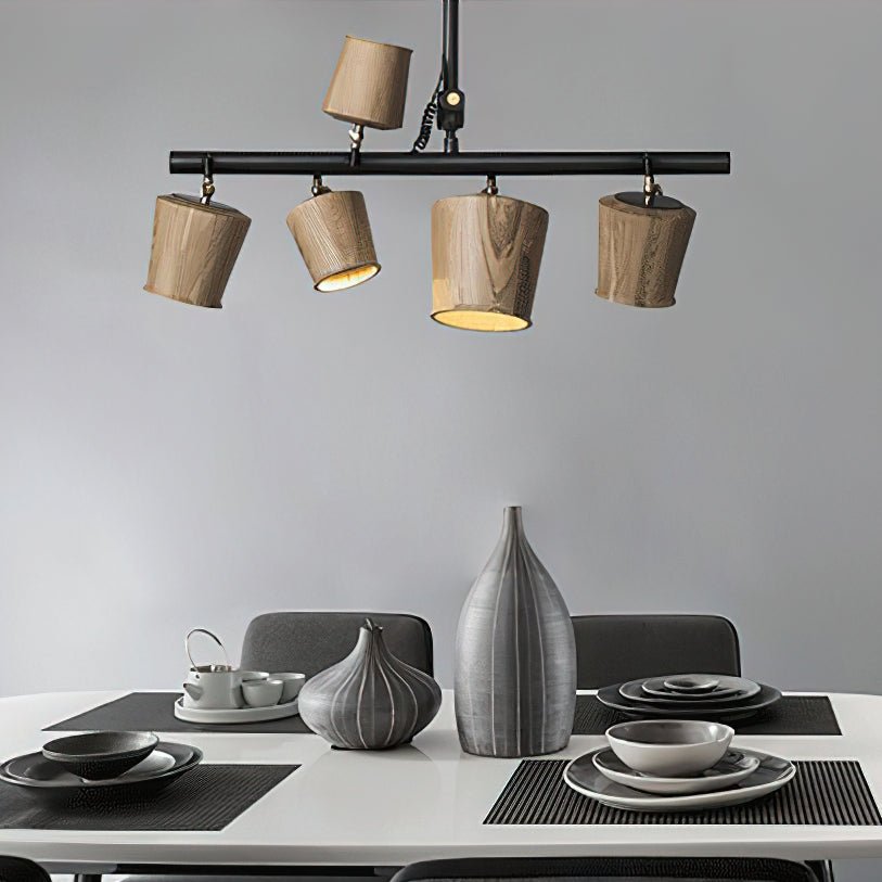 Avelira Rustikale Lineare Pendelleuchte aus Holzkugel-Letslighting