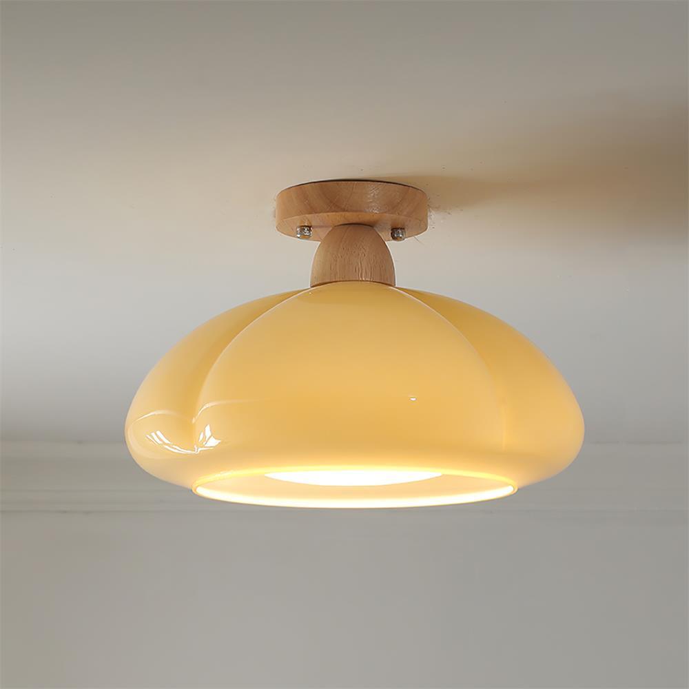 Ambrina Amber Glass Semi Flush Mount Ceiling Light - Letslighting